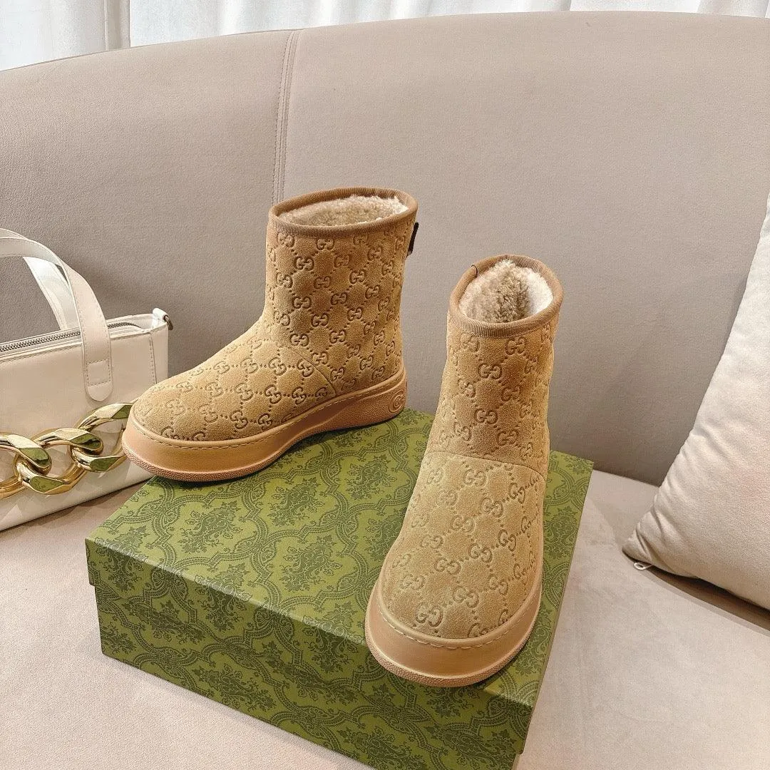 GG WOMEN’S BOOT GG SUEDE CANVAS BROWN