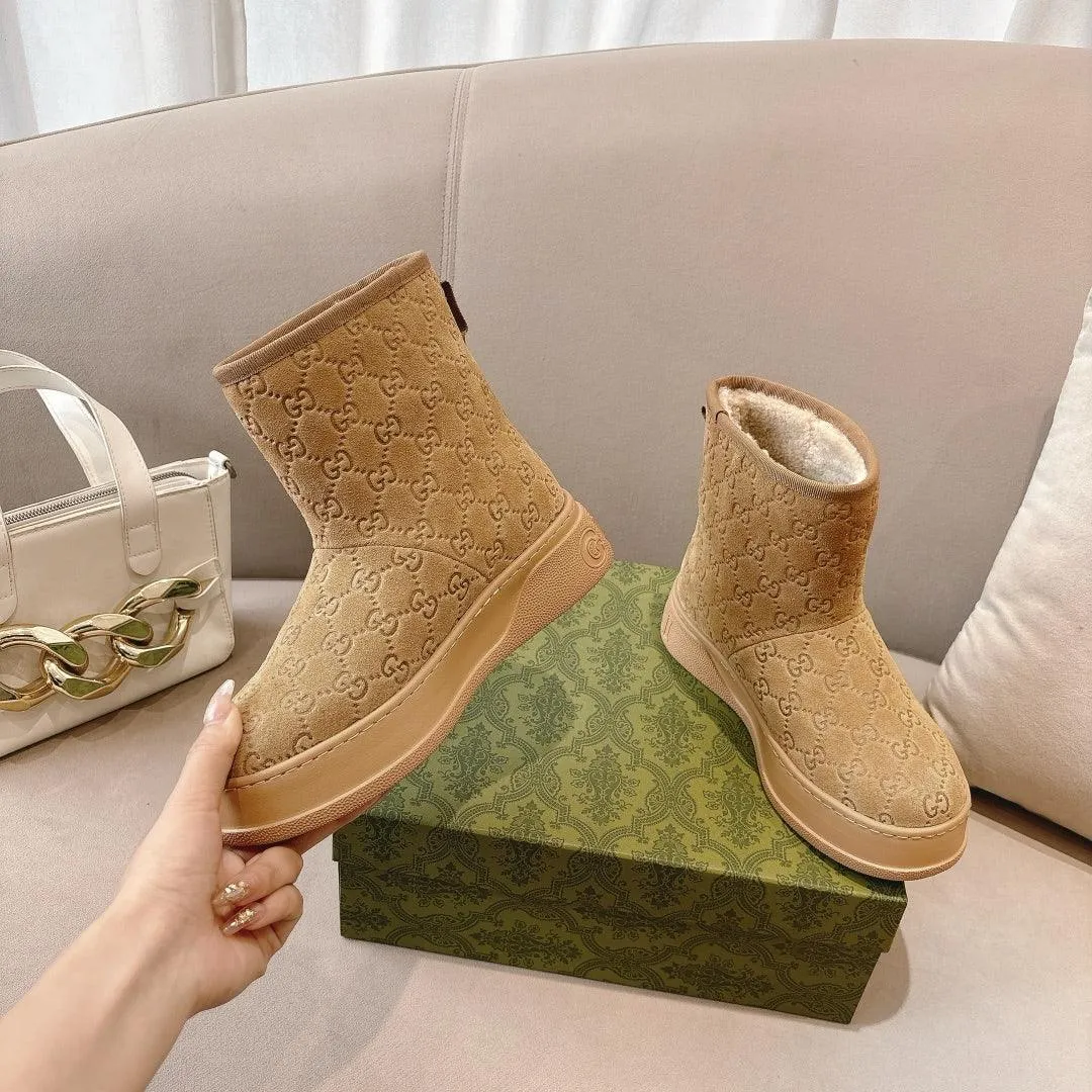 GG WOMEN’S BOOT GG SUEDE CANVAS BROWN