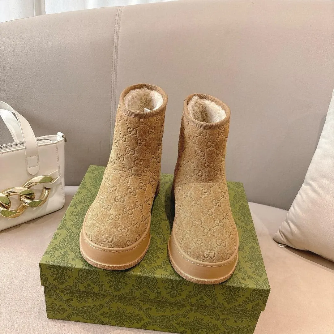 GG WOMEN’S BOOT GG SUEDE CANVAS BROWN