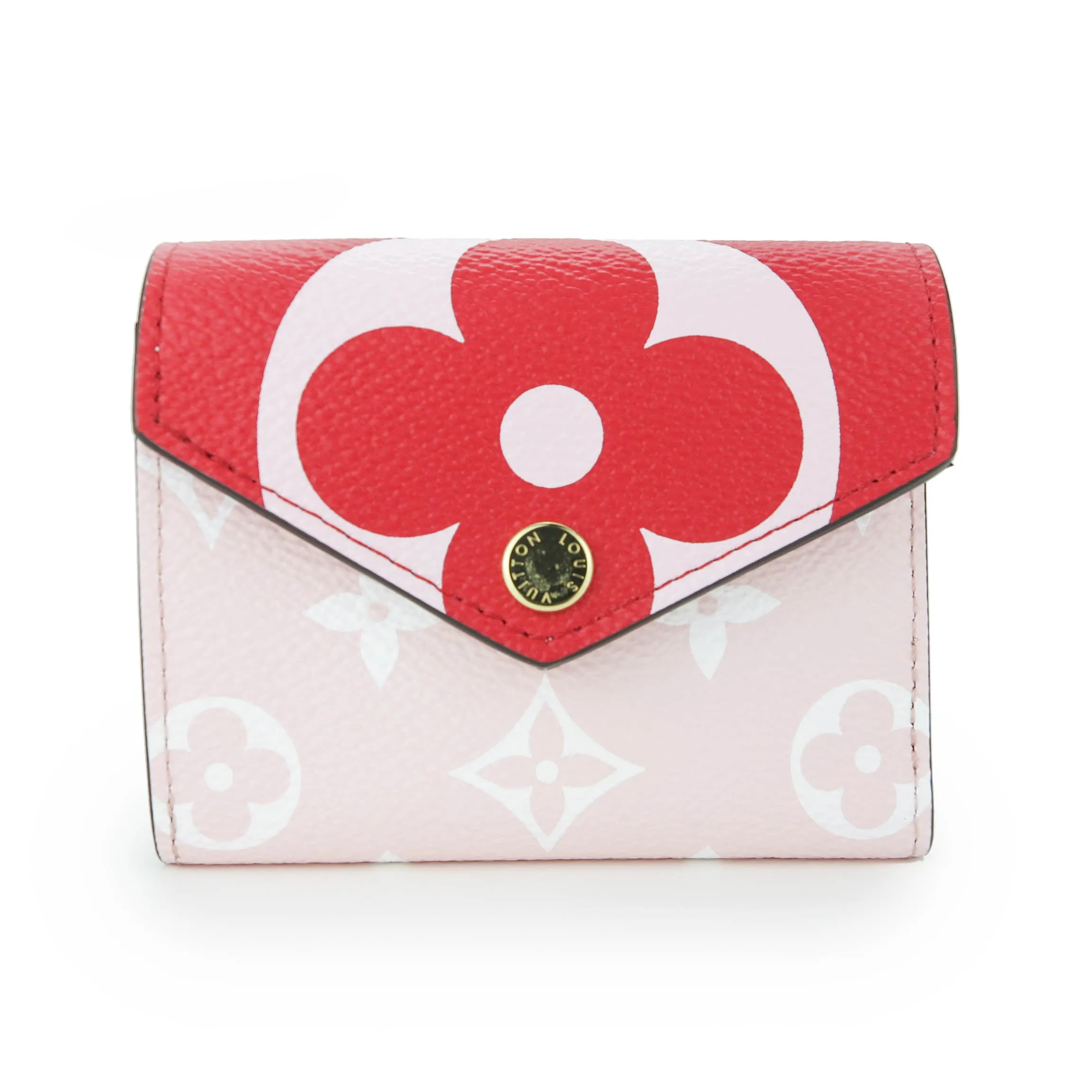 Giant Monogram Zoe Wallet in Red and Pink