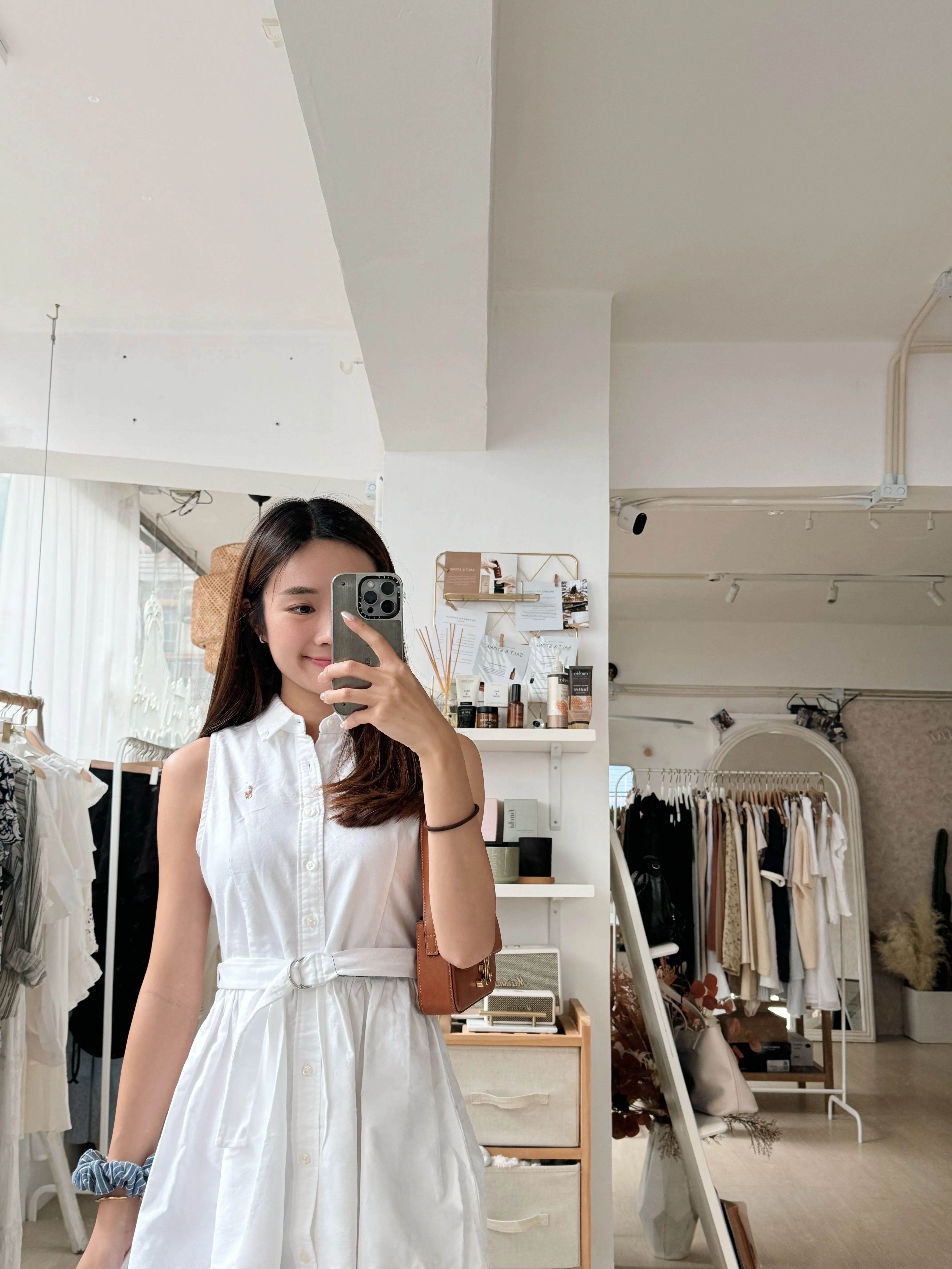Girls Sleeveless Oxford Shirtdress