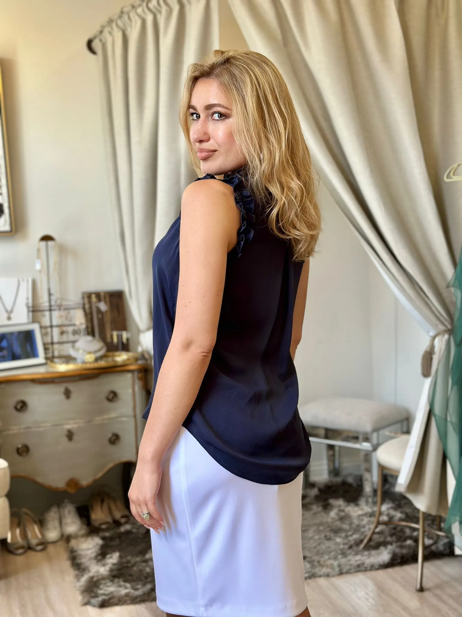 Go By Go Silk Sleeveless Go Spring Soiree Blouse