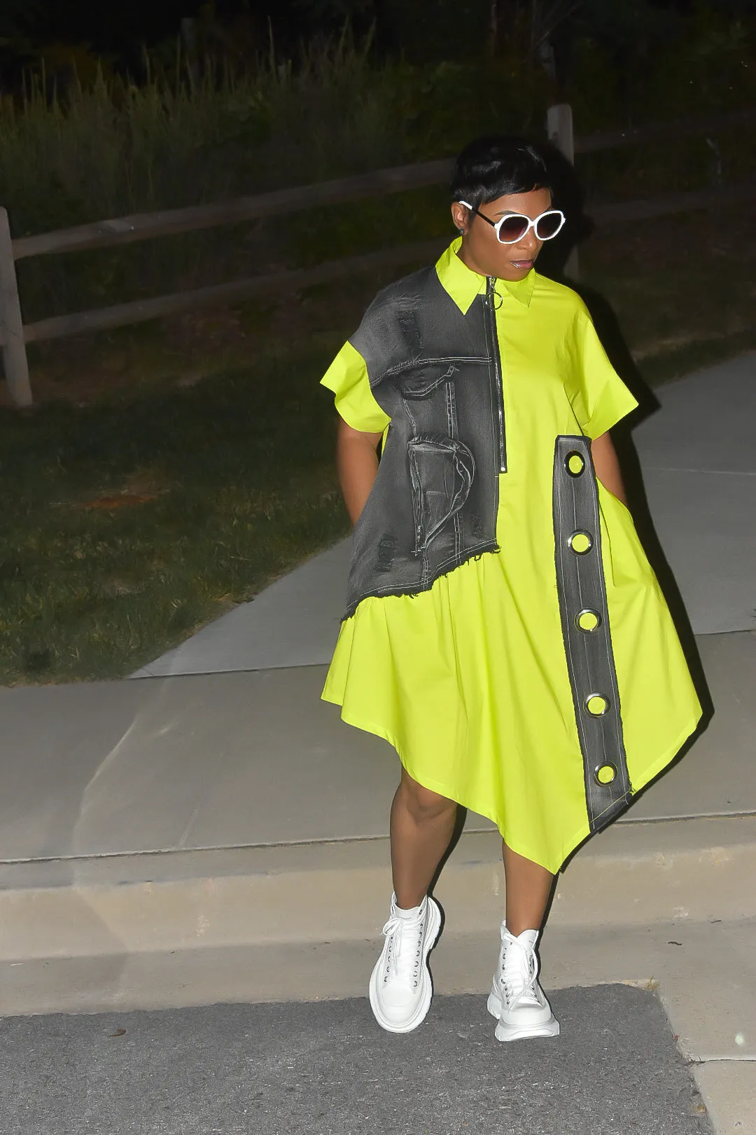 Green and Jean Shirt Dress