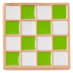 Green and White Checkerboard Jibbitz