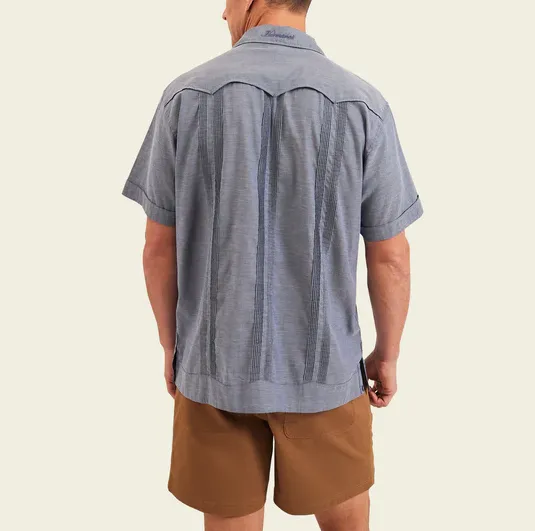 GUAYABERA SHIRT - INDIGO BLUE OXFORD