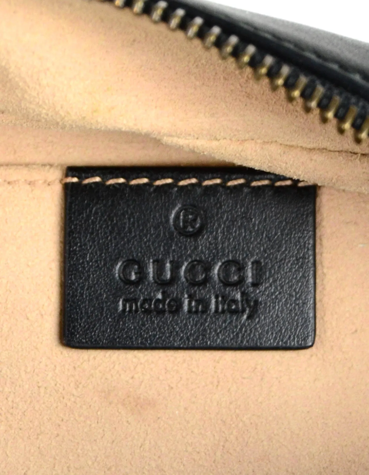 Gucci Black Calfskin Matelasse Mini GG Marmont Crossbody Bag
