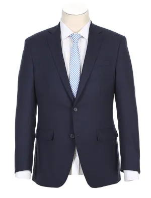 Half Canvas Stretch Wool Dress Suit Modern Fit 2 Piece in Navy