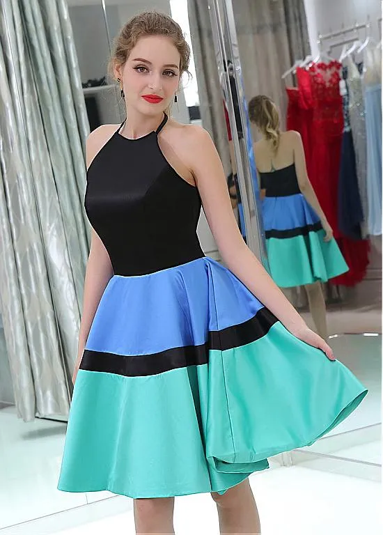 Halter Backless Short Homecoming Dresses