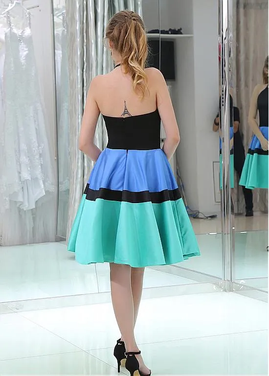 Halter Backless Short Homecoming Dresses