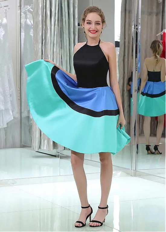Halter Backless Short Homecoming Dresses