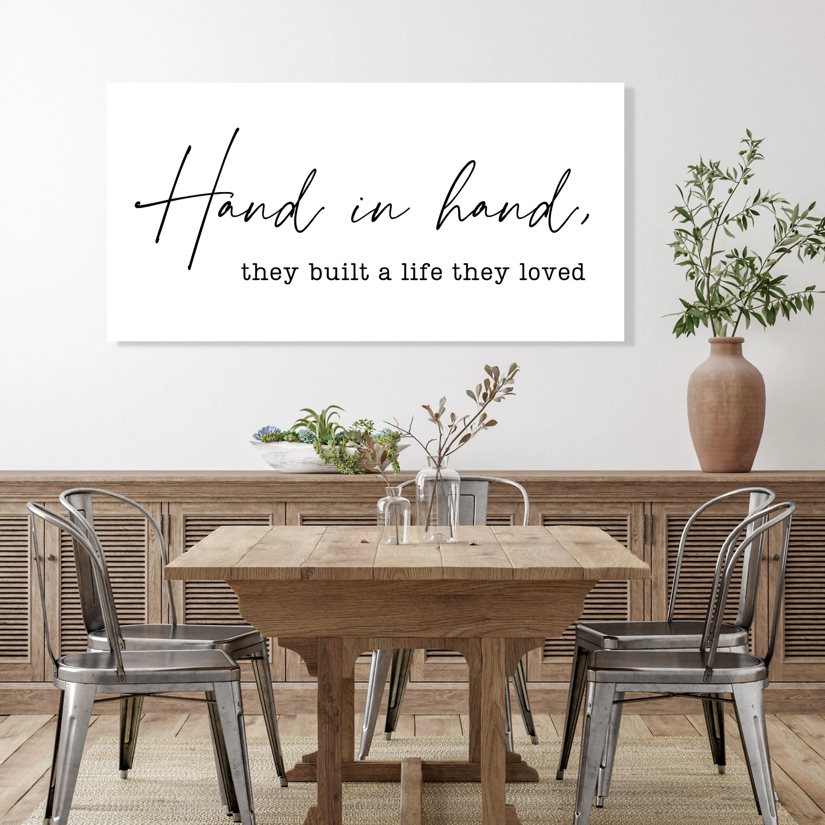 Hand in Hand, They Built a Life They Loved - Canvas Wall Art Print
