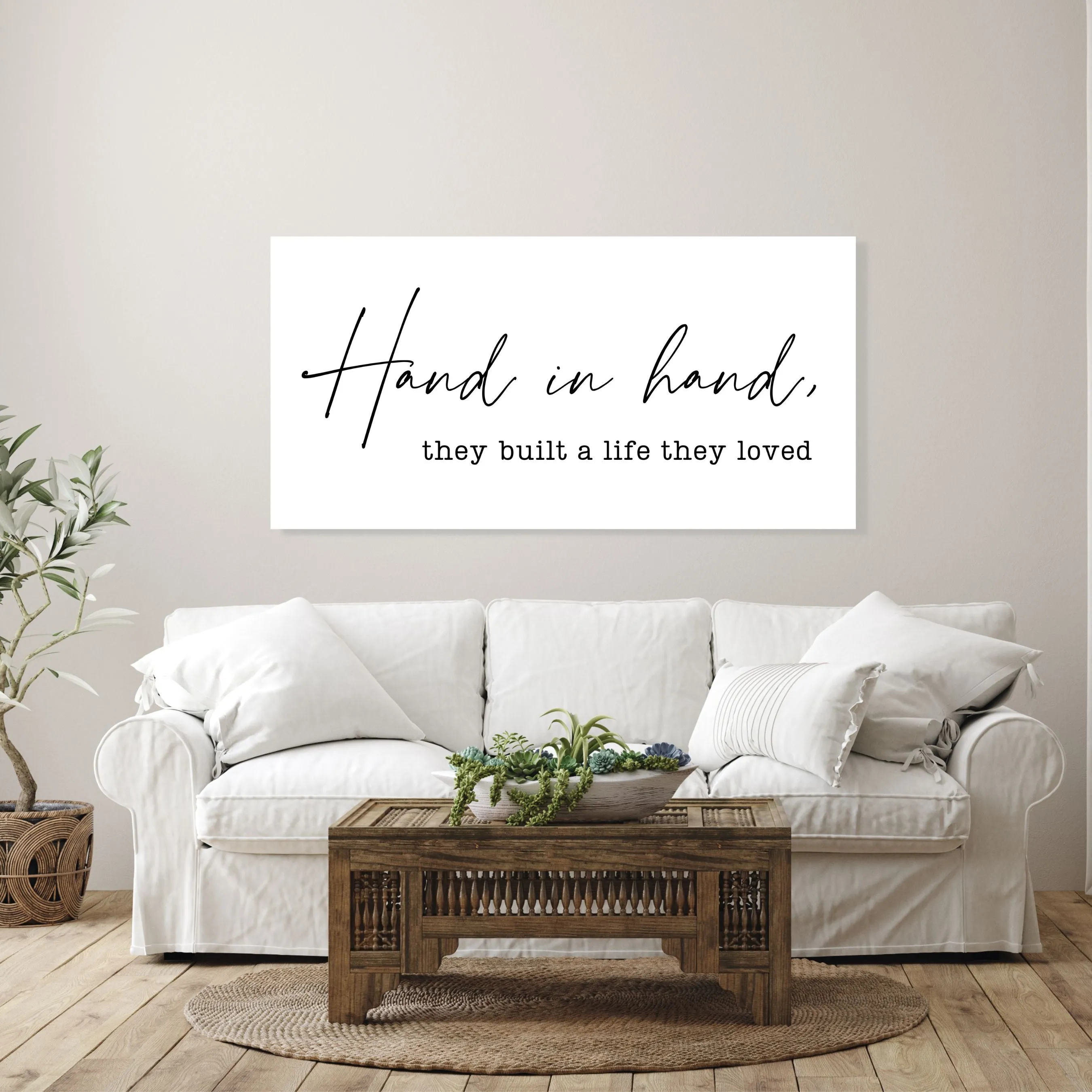 Hand in Hand, They Built a Life They Loved - Canvas Wall Art Print