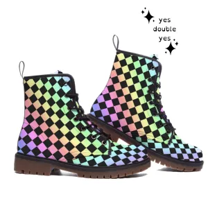 Harajuku Harlequin Rainbow Clown Boots