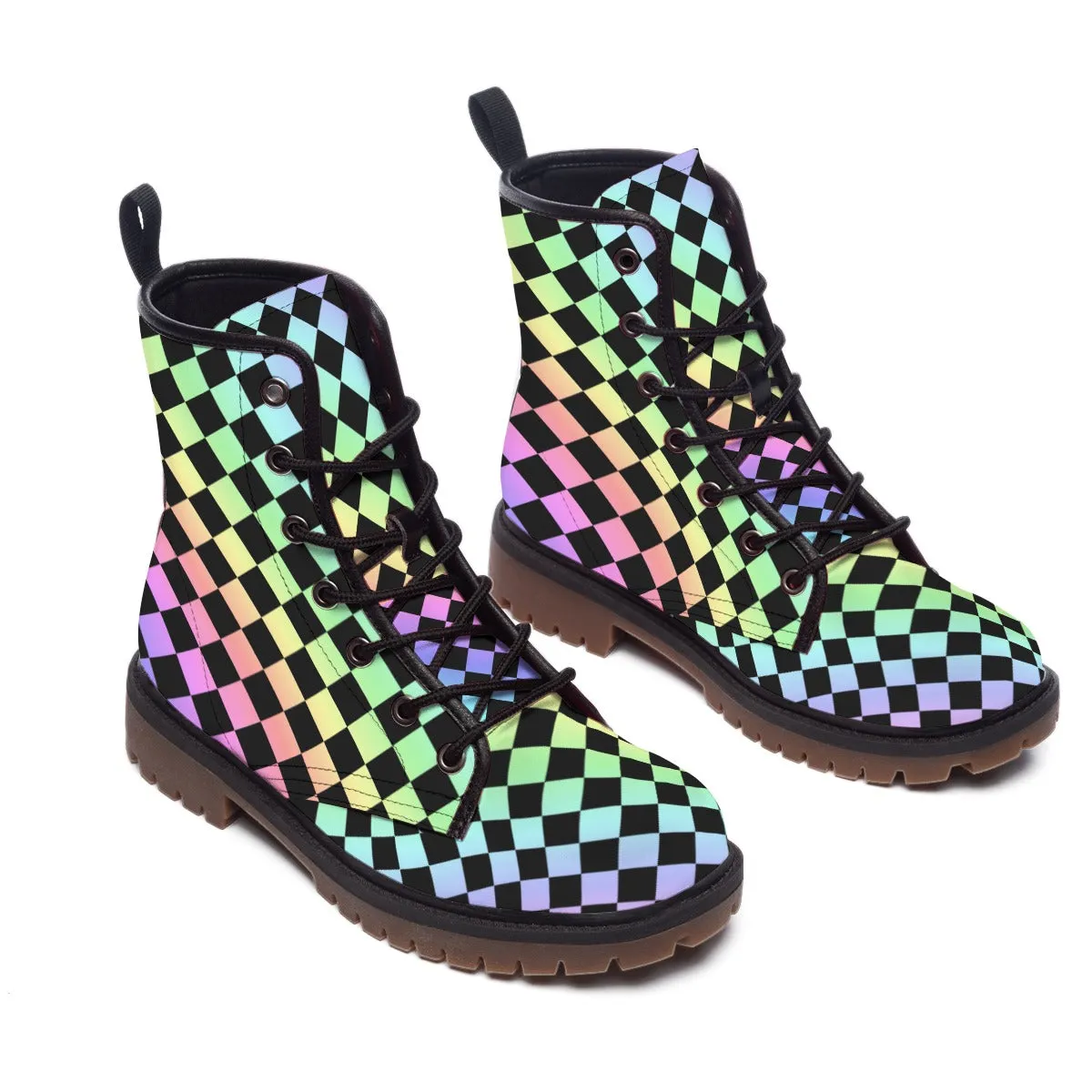 Harajuku Harlequin Rainbow Clown Boots