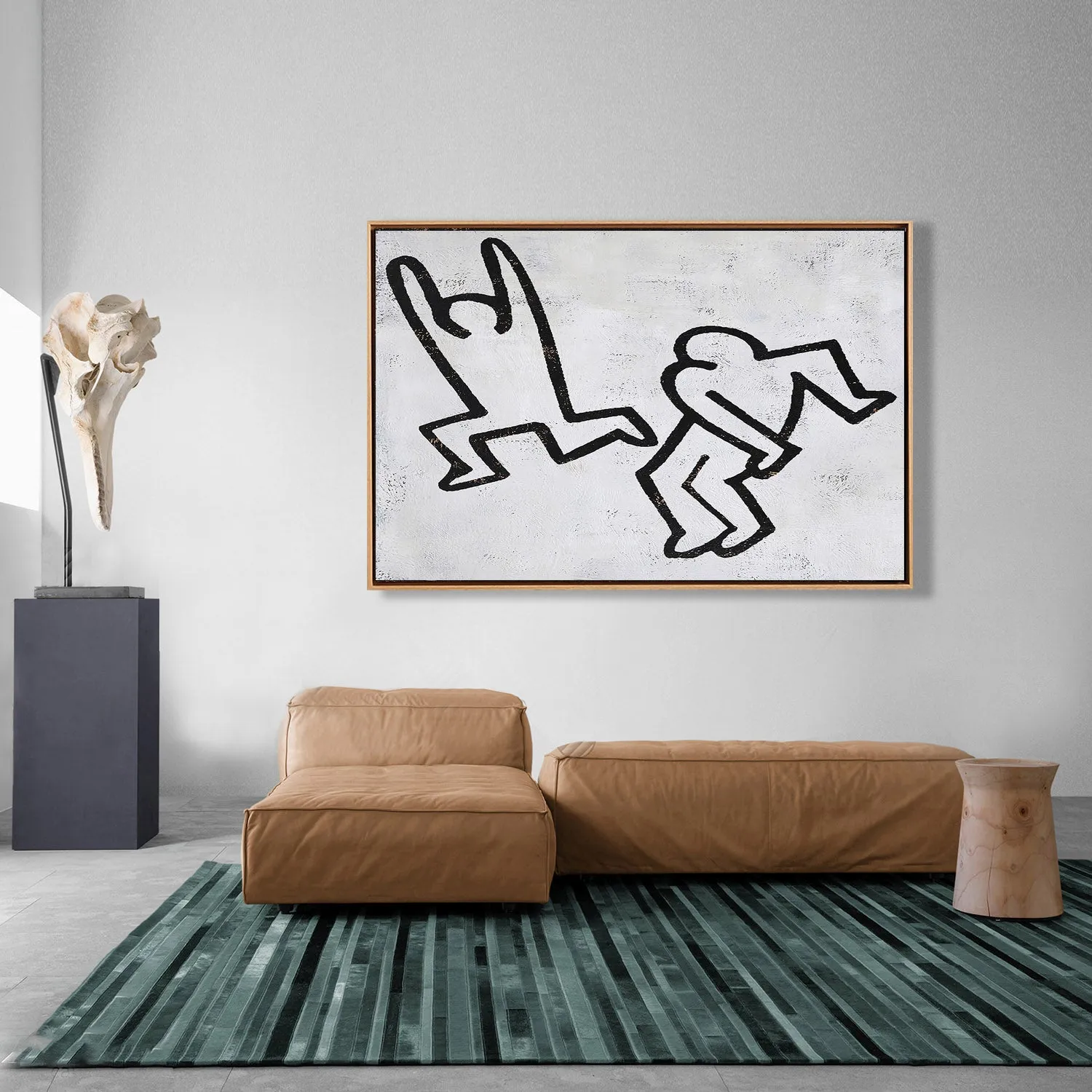 Horizontal Abstract Dancing Man Painting H162H