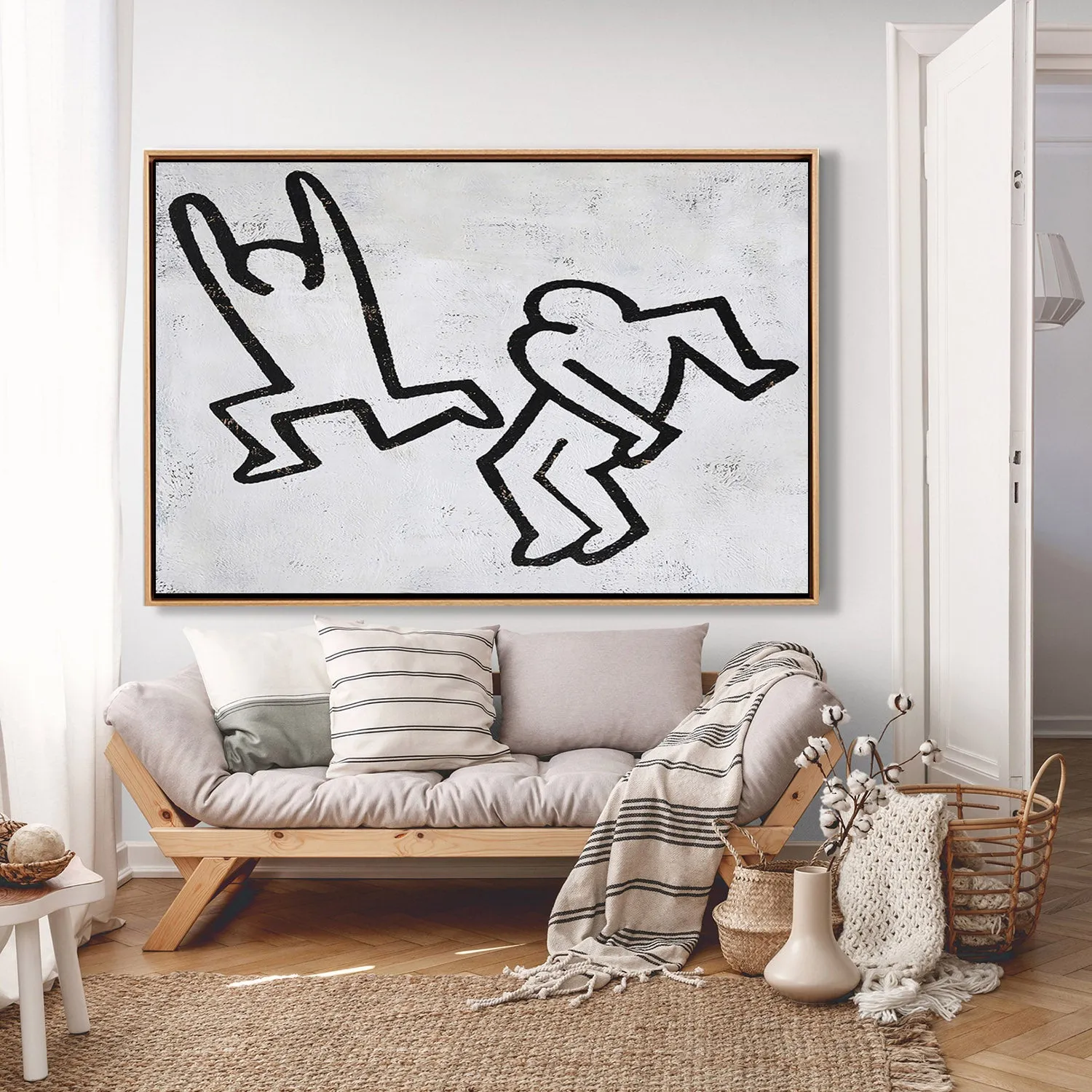 Horizontal Abstract Dancing Man Painting H162H