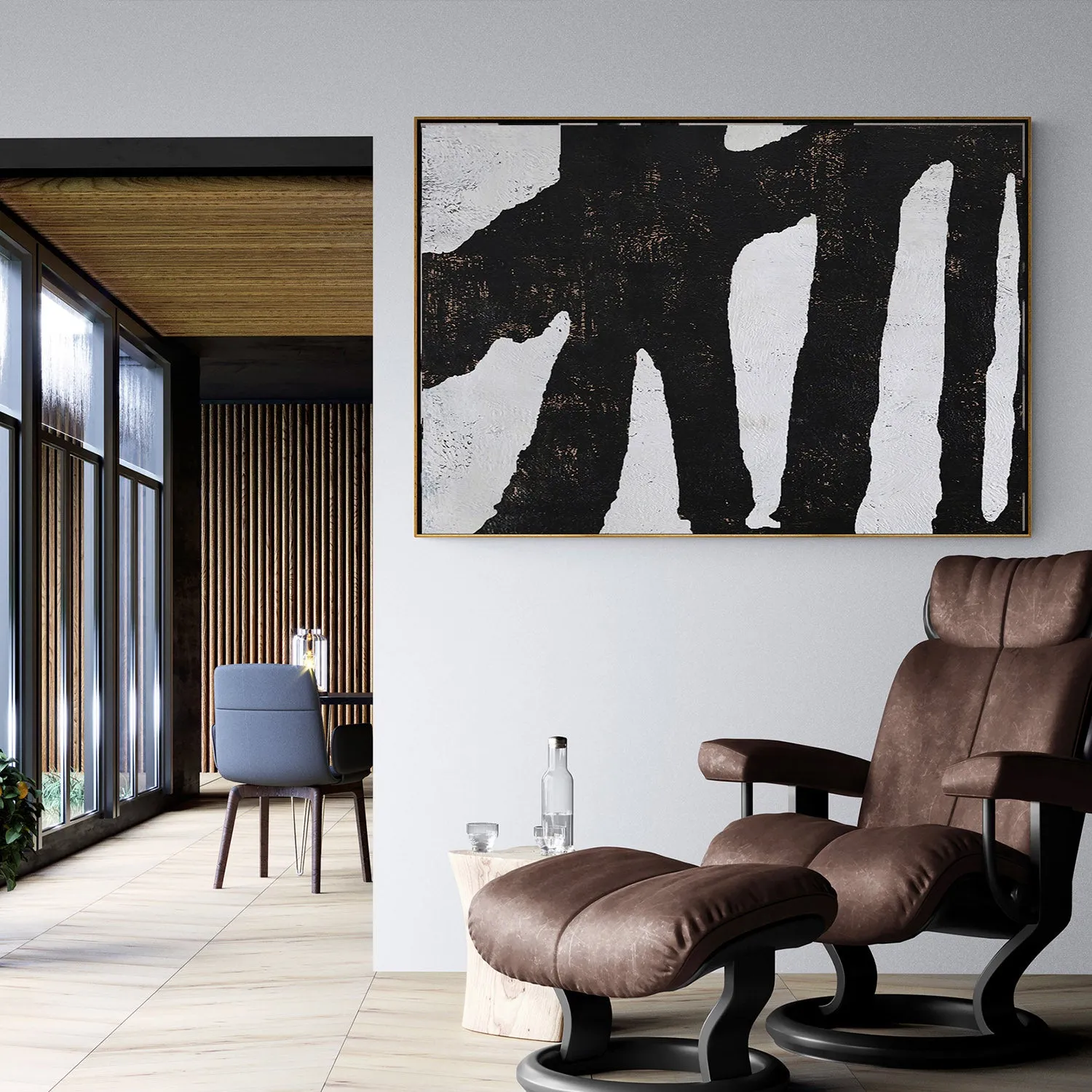 Horizontal Minimalist Abstract Painting H144H