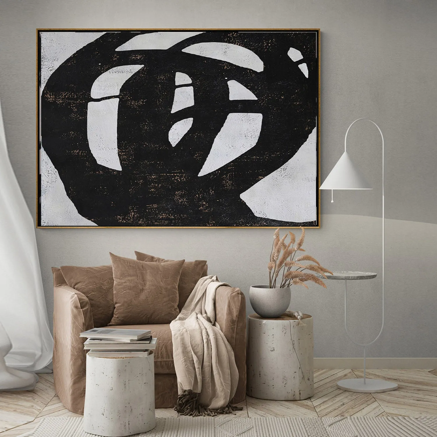 Horizontal Minimalist Abstract Painting H147H