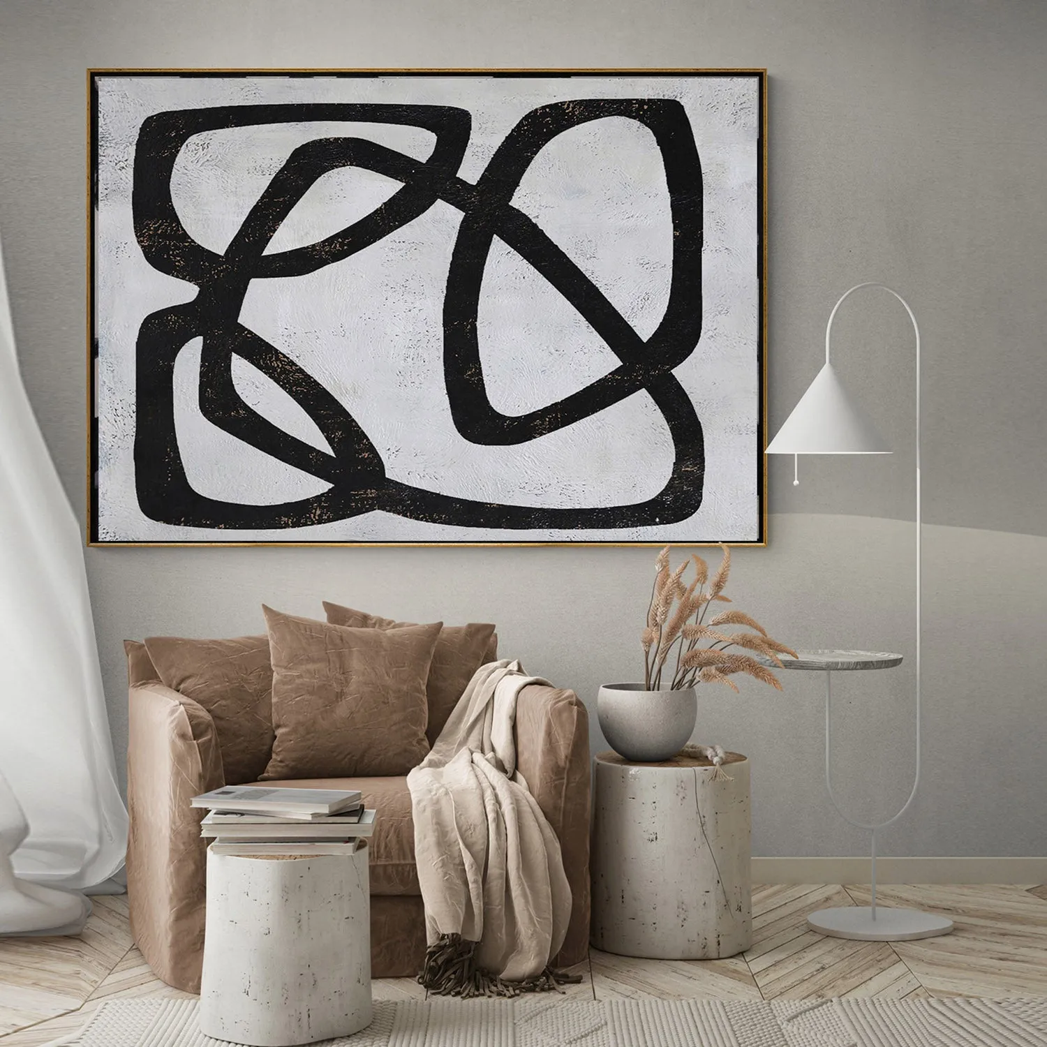 Horizontal Minimalist Abstract Painting H161H