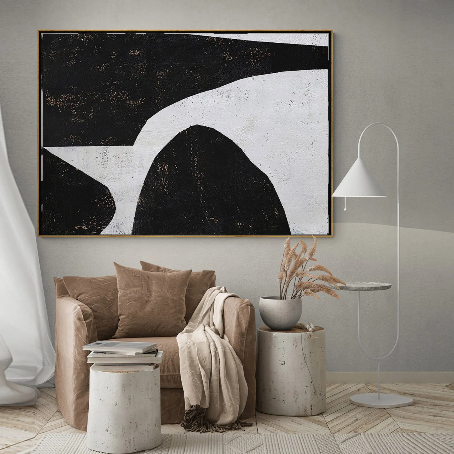 Horizontal Minimalist Abstract Painting H163H
