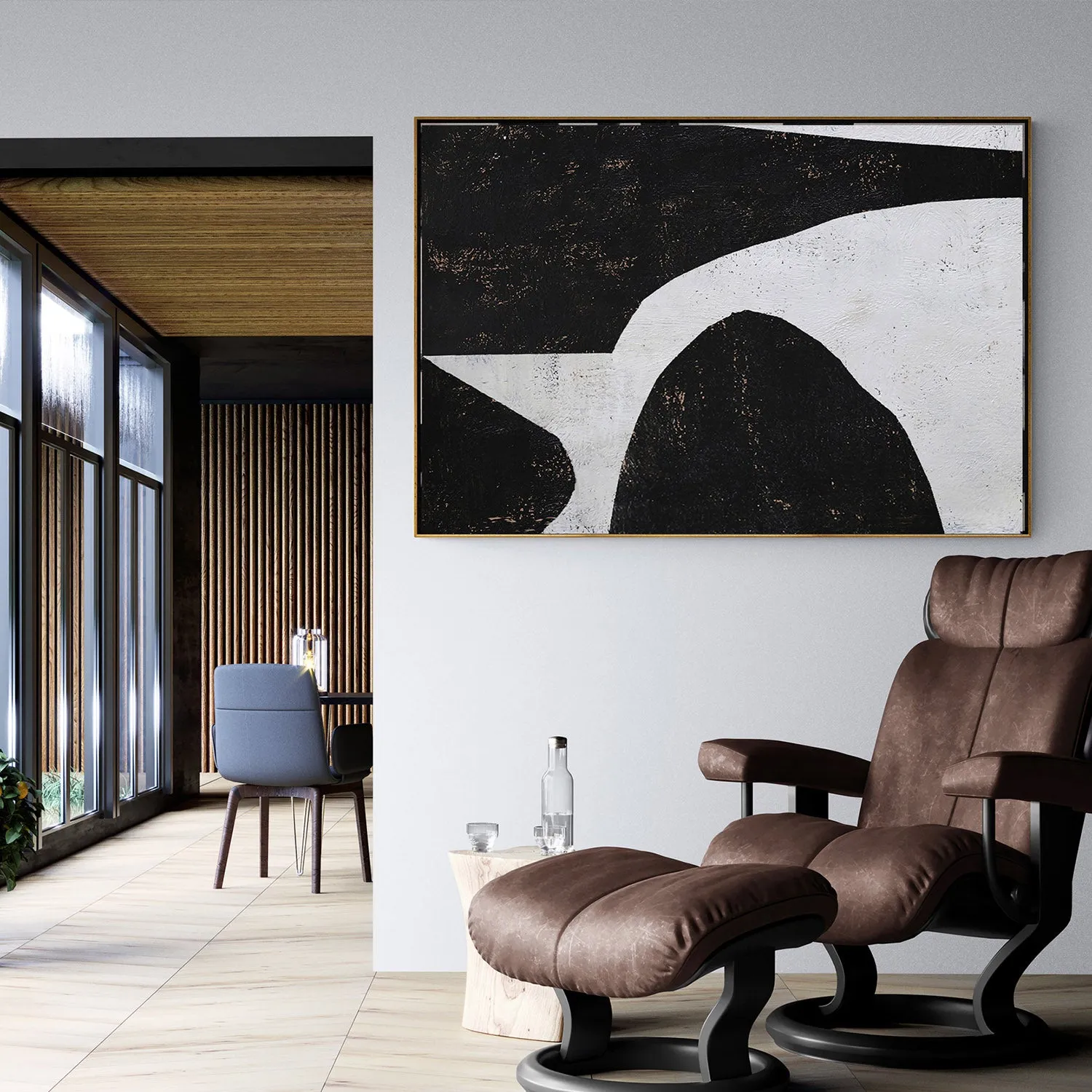 Horizontal Minimalist Abstract Painting H163H