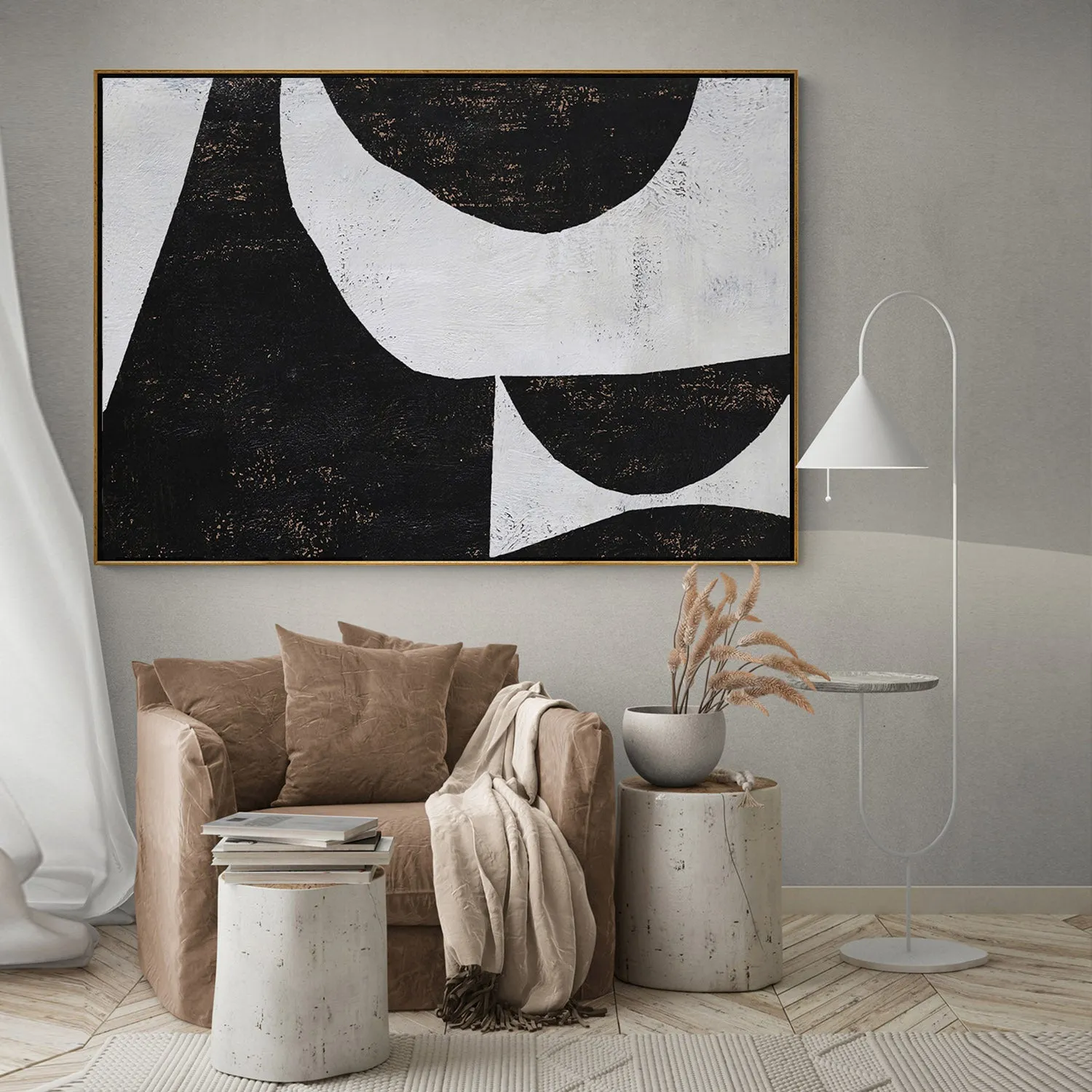 Horizontal Minimalist Abstract Painting H214H