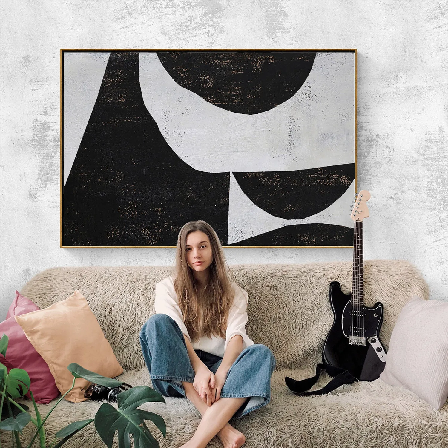 Horizontal Minimalist Abstract Painting H214H