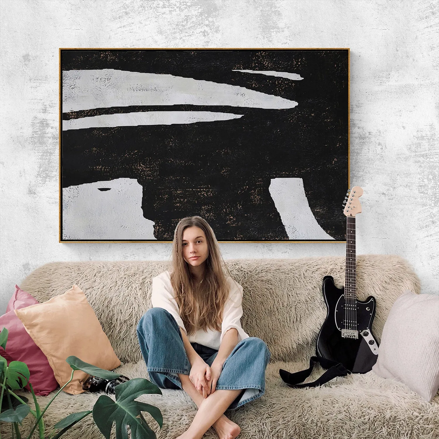 Horizontal Minimalist Abstract Painting H216H