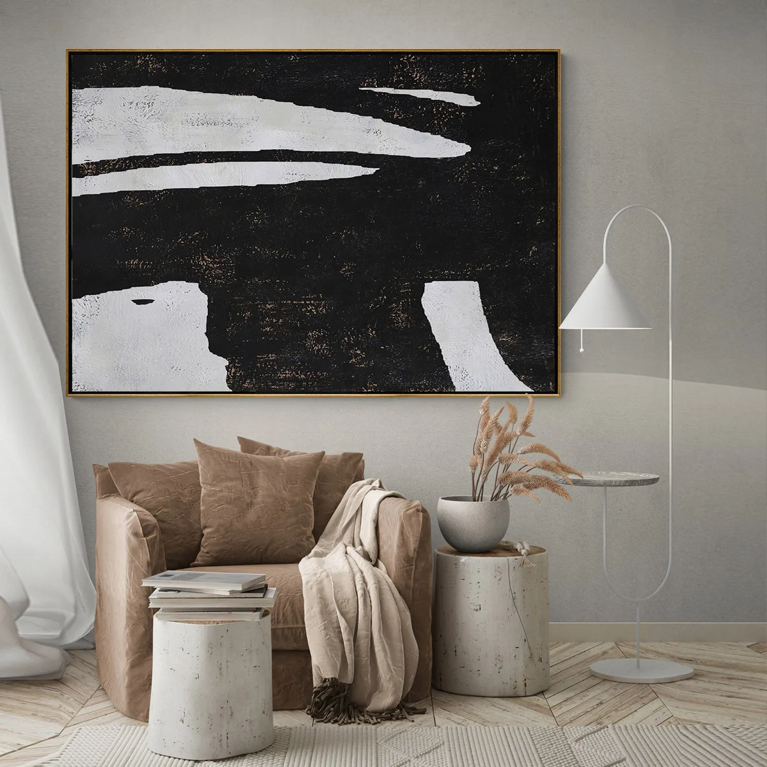 Horizontal Minimalist Abstract Painting H216H