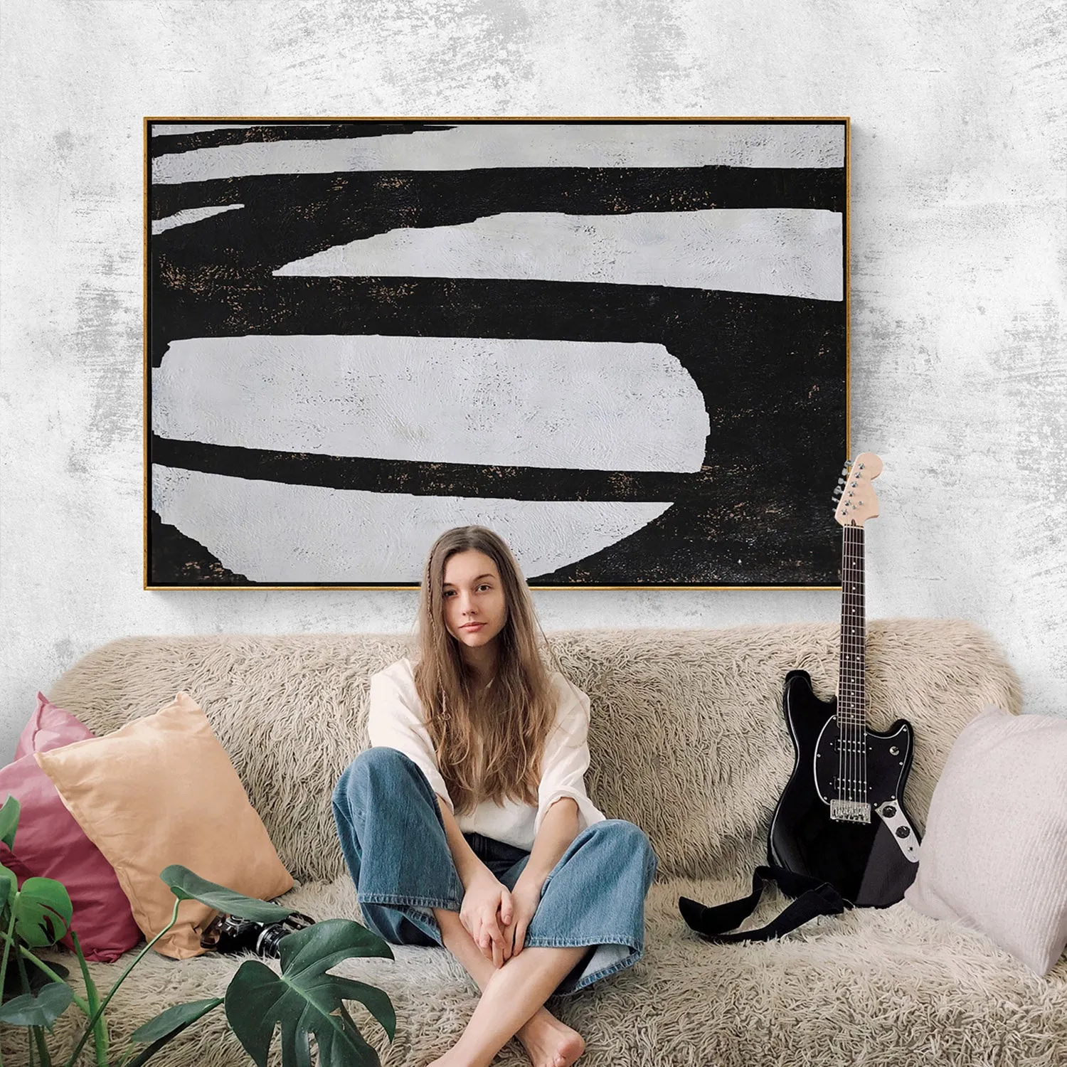 Horizontal Minimalist Abstract Painting H217H