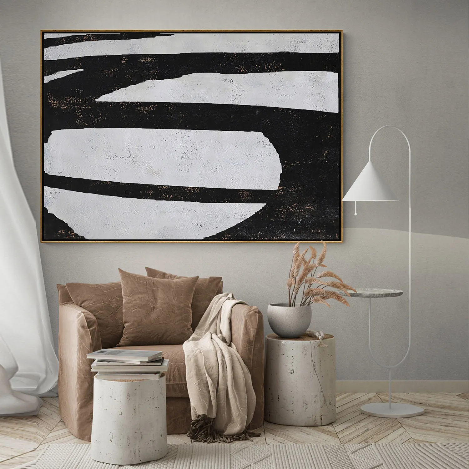 Horizontal Minimalist Abstract Painting H217H