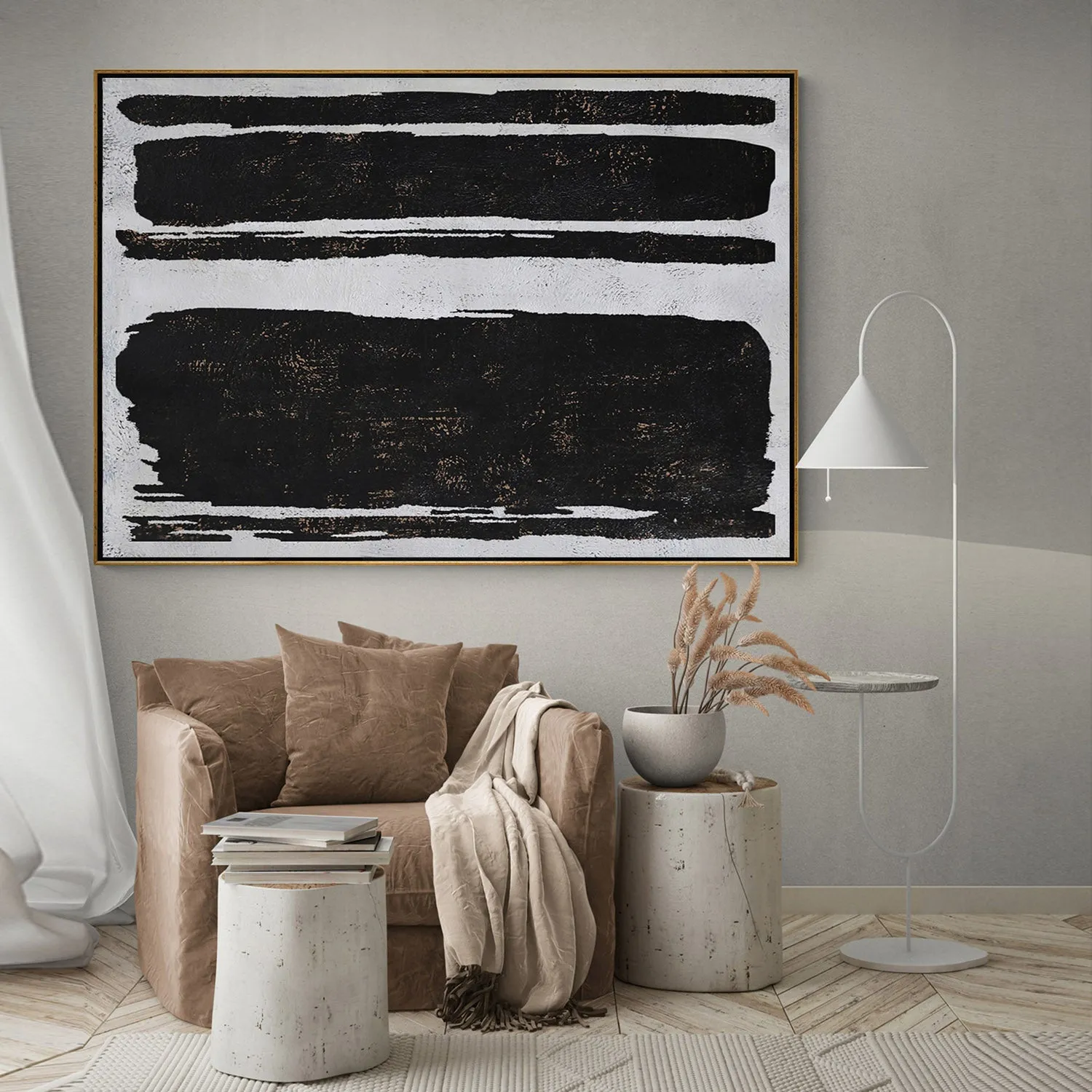 Horizontal Minimalist Abstract Painting H52H