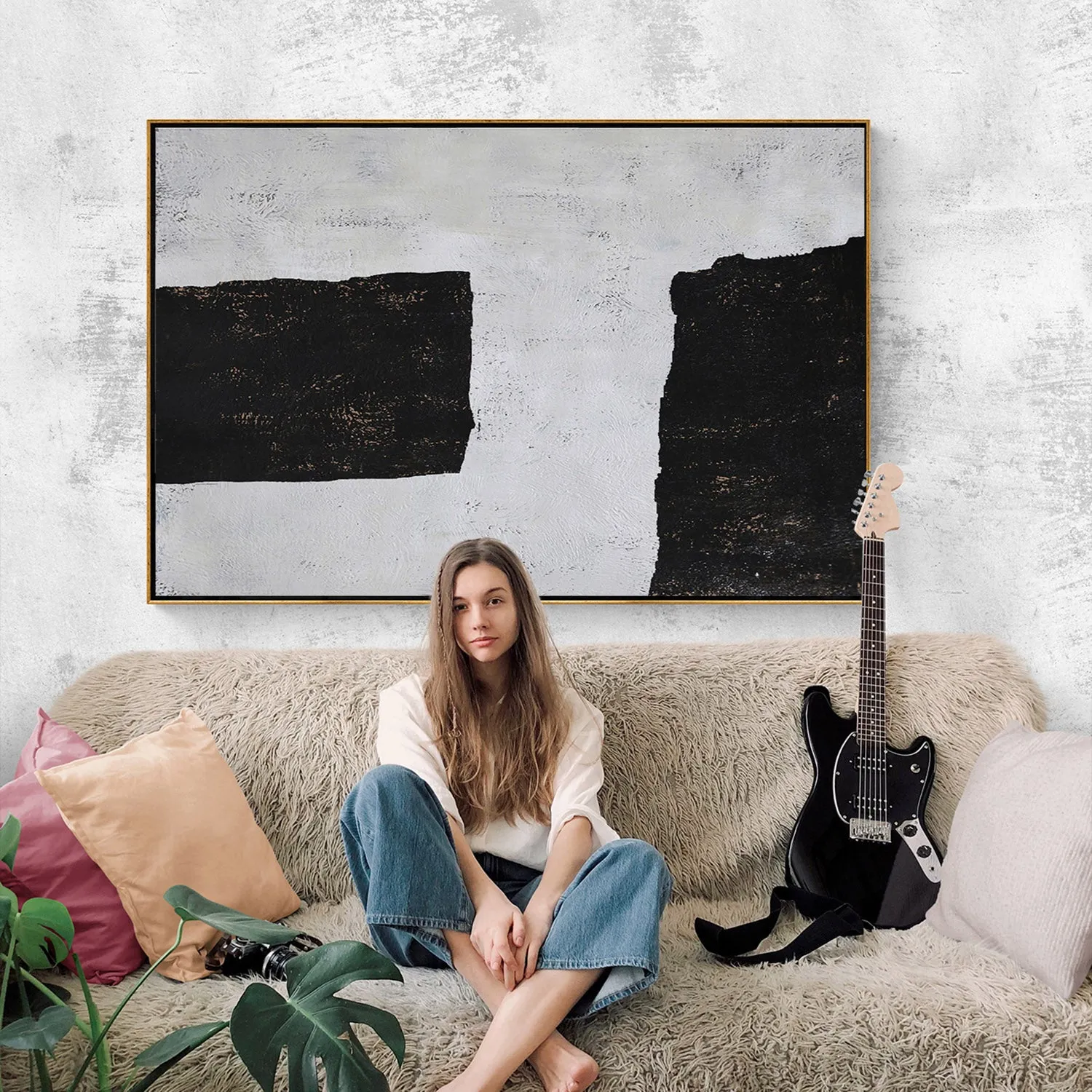 Horizontal Minimalist Abstract Painting H64H