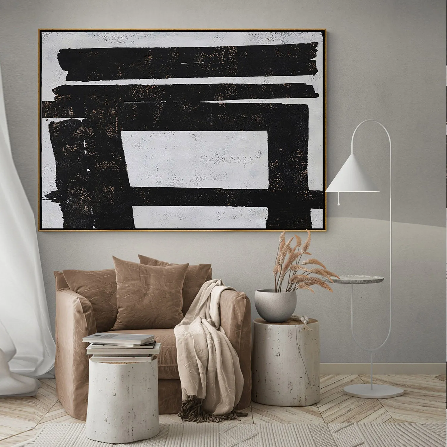 Horizontal Minimalist Abstract Painting H89H