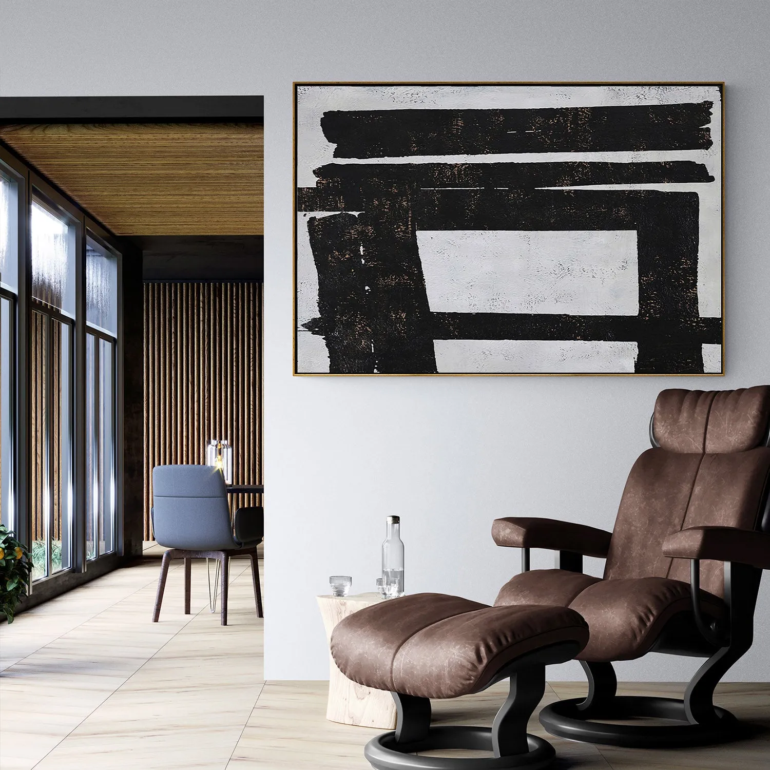 Horizontal Minimalist Abstract Painting H89H