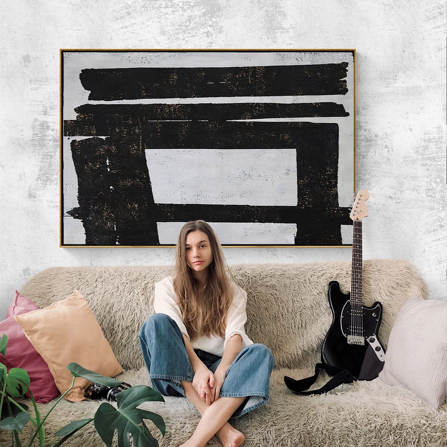 Horizontal Minimalist Abstract Painting H89H