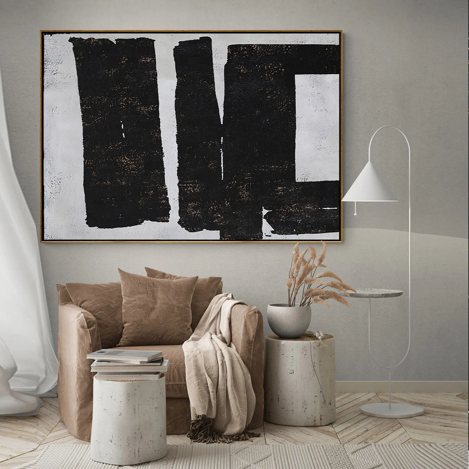 Horizontal Minimalist Abstract Painting H90H