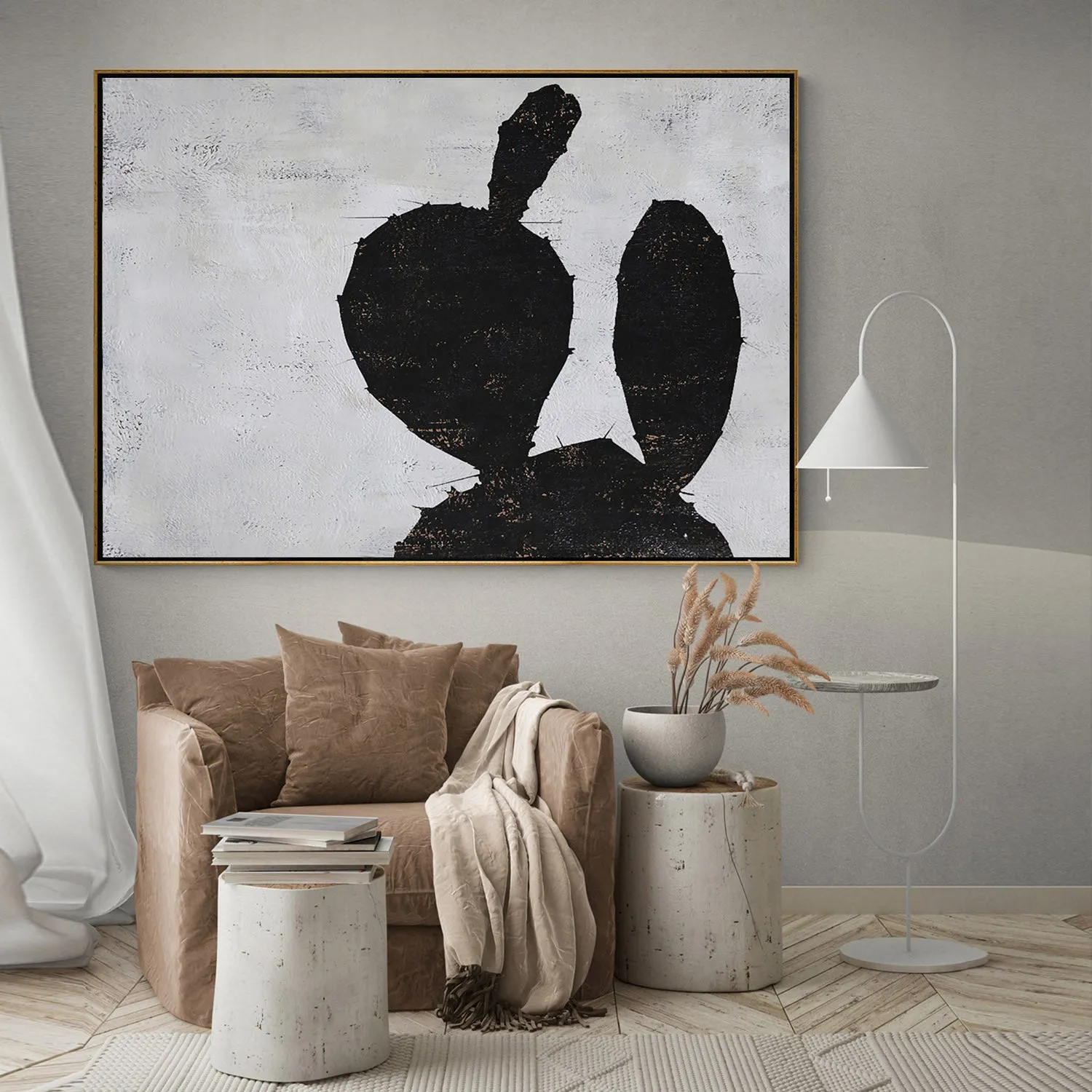 Horizontal Minimalist Cactus Painting H260H