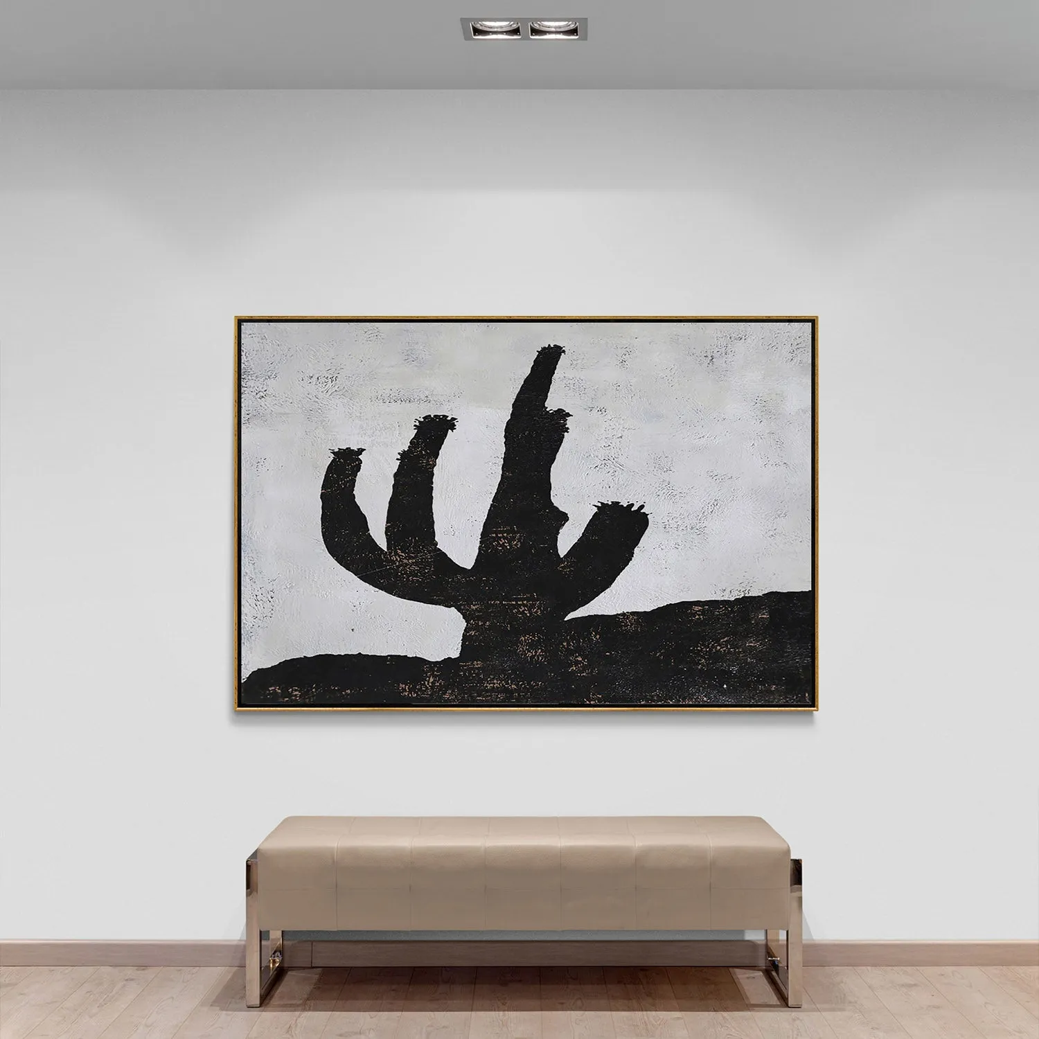 Horizontal Minimalist Cactus Painting H262H