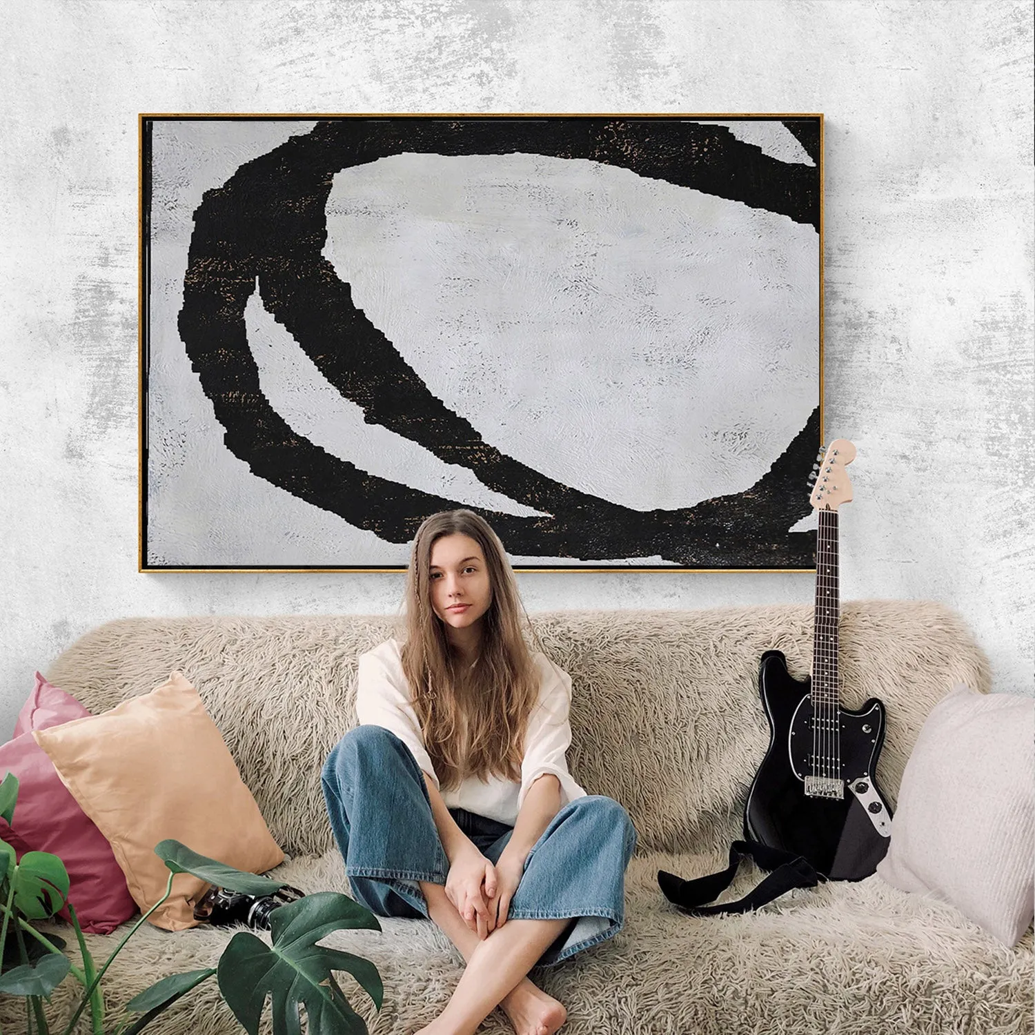 Horizontal Minimalist Geometric Painting H100H