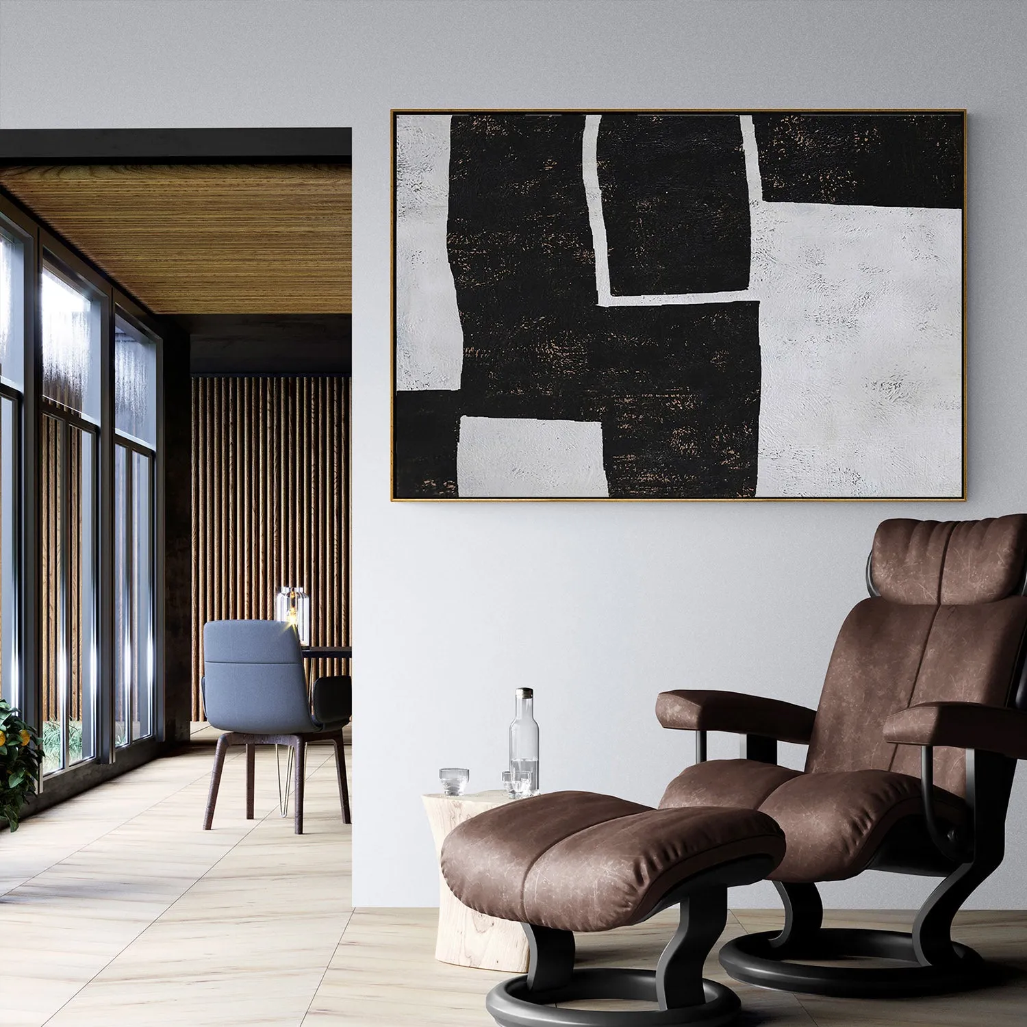 Horizontal Minimalist Geometric Painting H107H