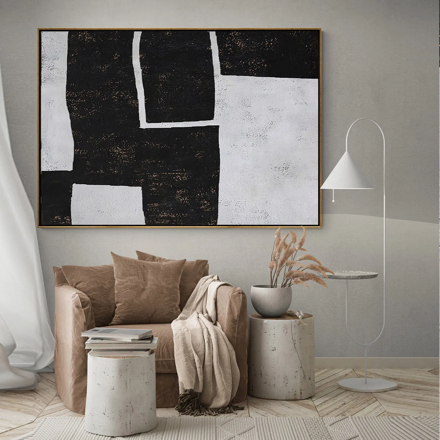 Horizontal Minimalist Geometric Painting H107H