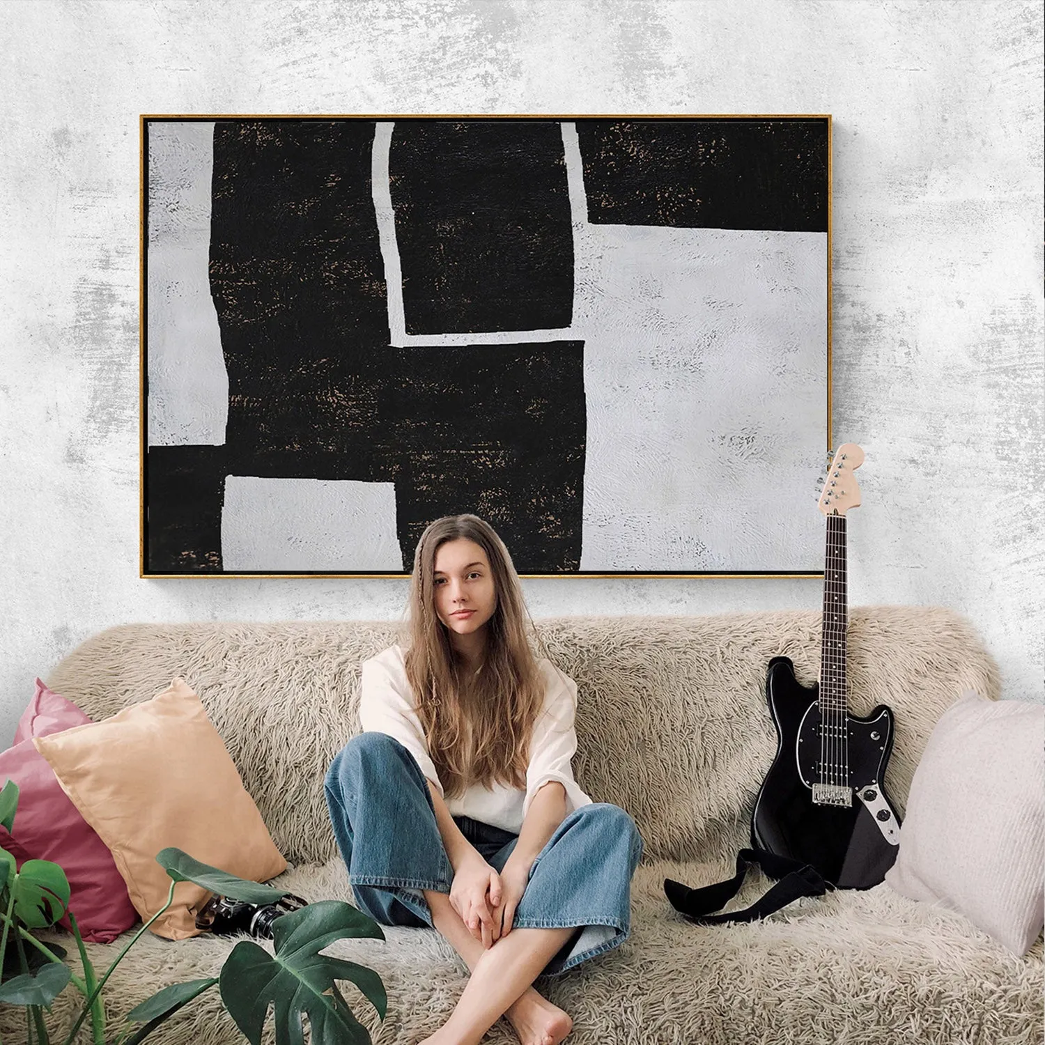Horizontal Minimalist Geometric Painting H107H