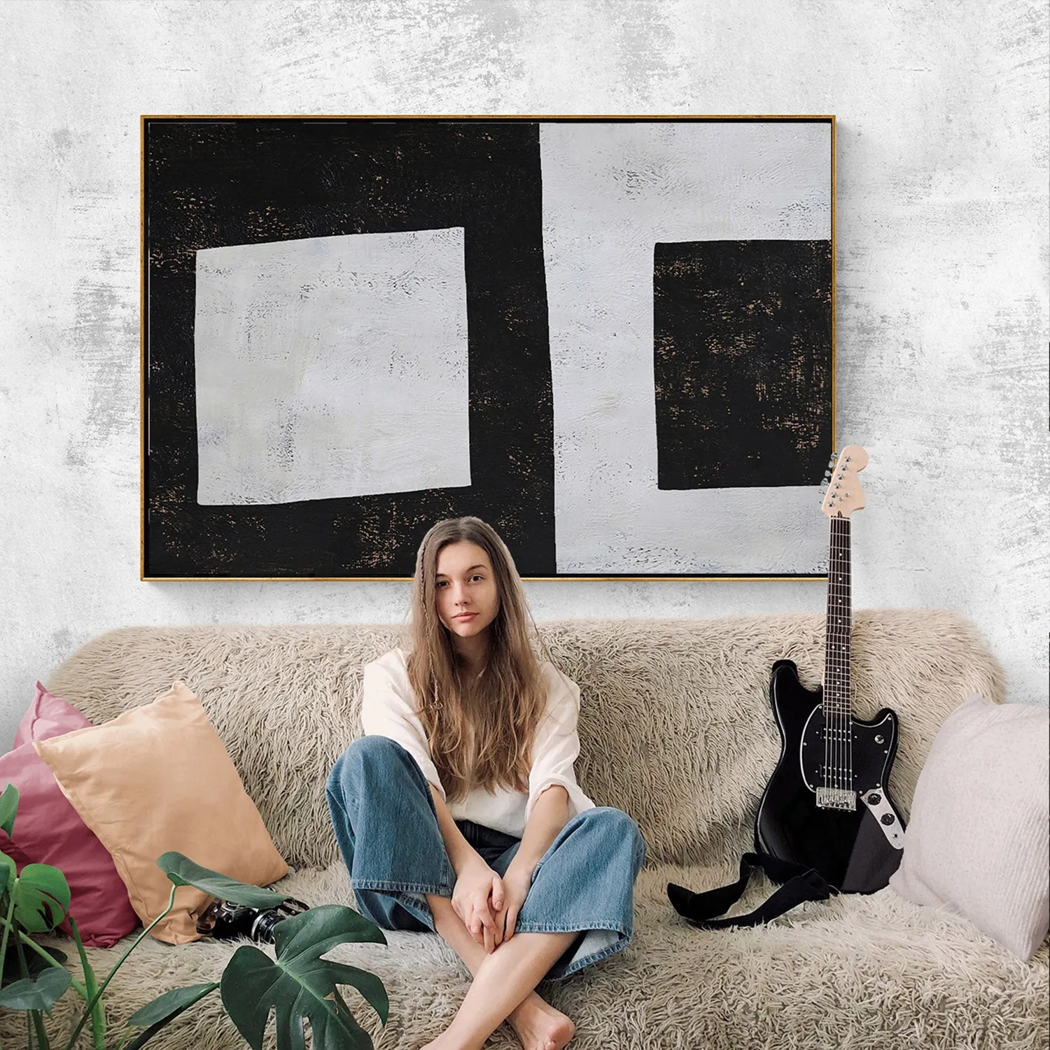 Horizontal Minimalist Geometric Painting H111H
