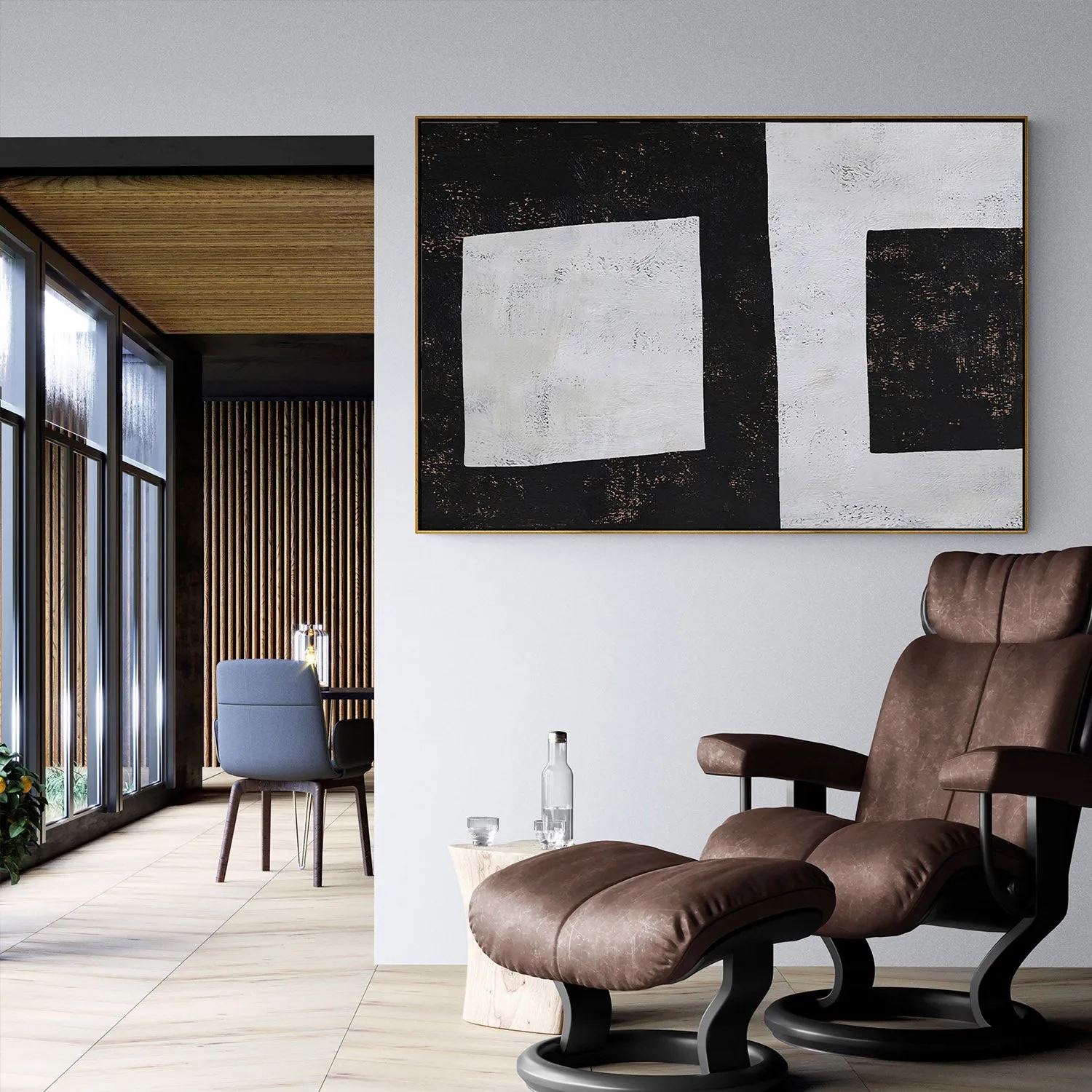 Horizontal Minimalist Geometric Painting H111H