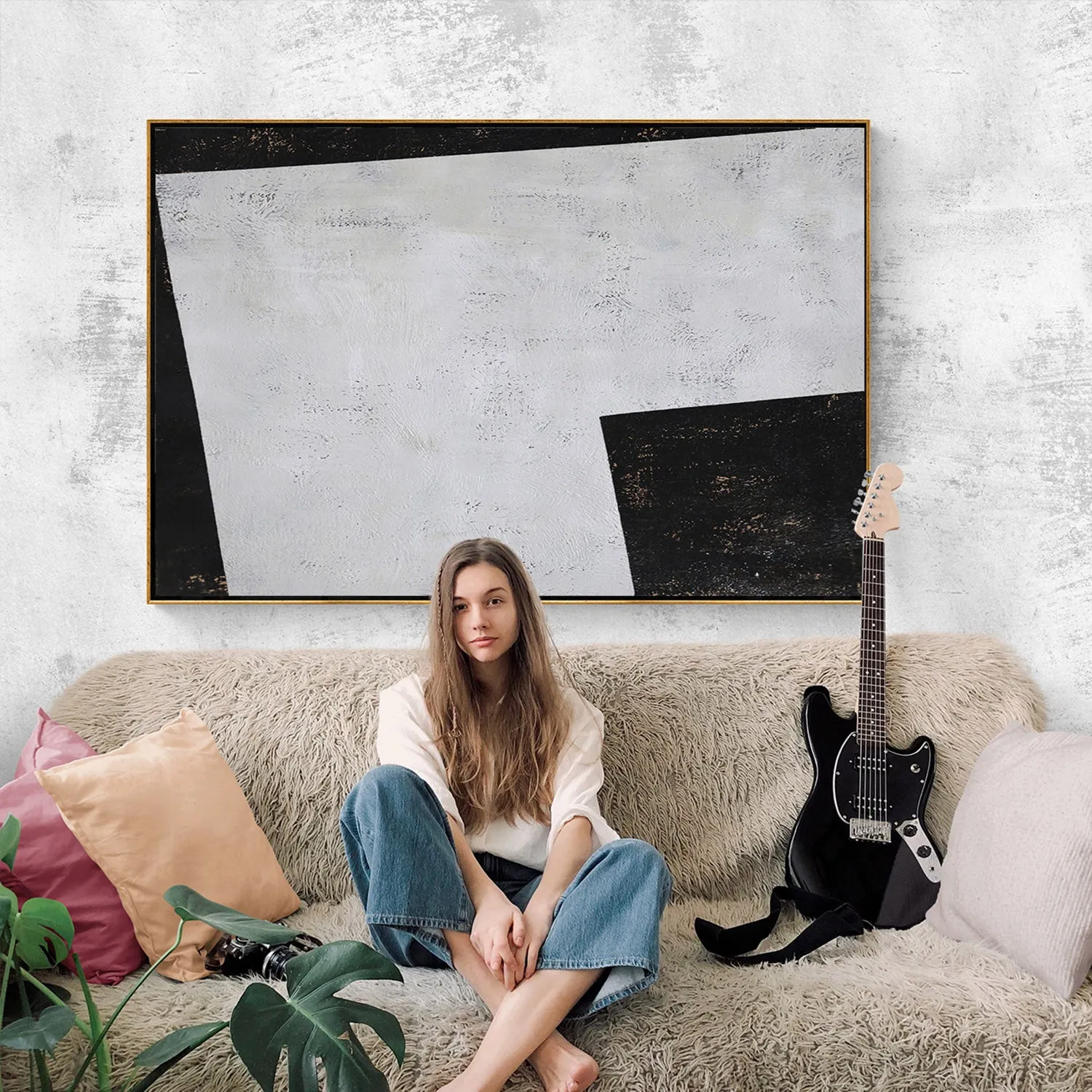 Horizontal Minimalist Geometric Painting H128H