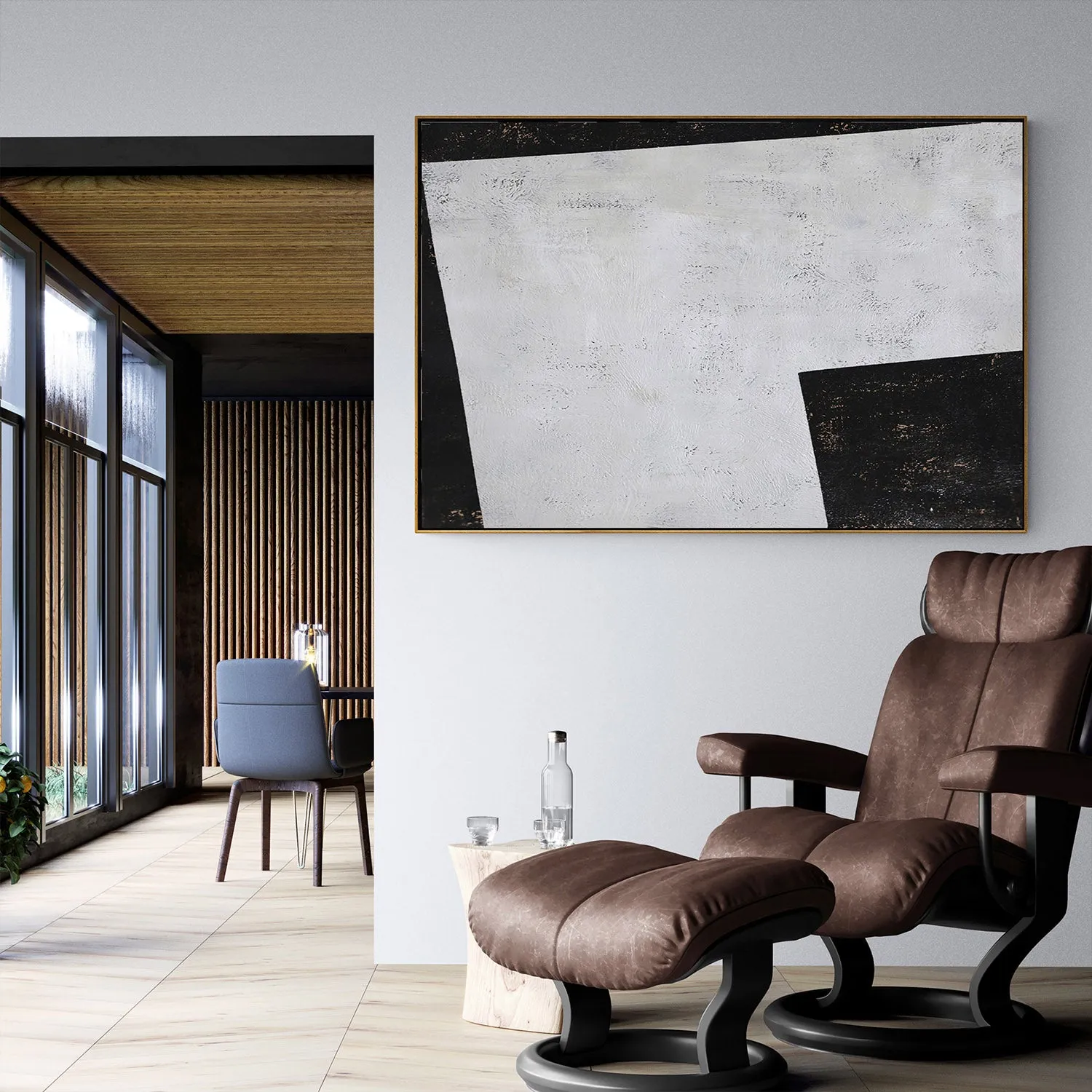 Horizontal Minimalist Geometric Painting H128H