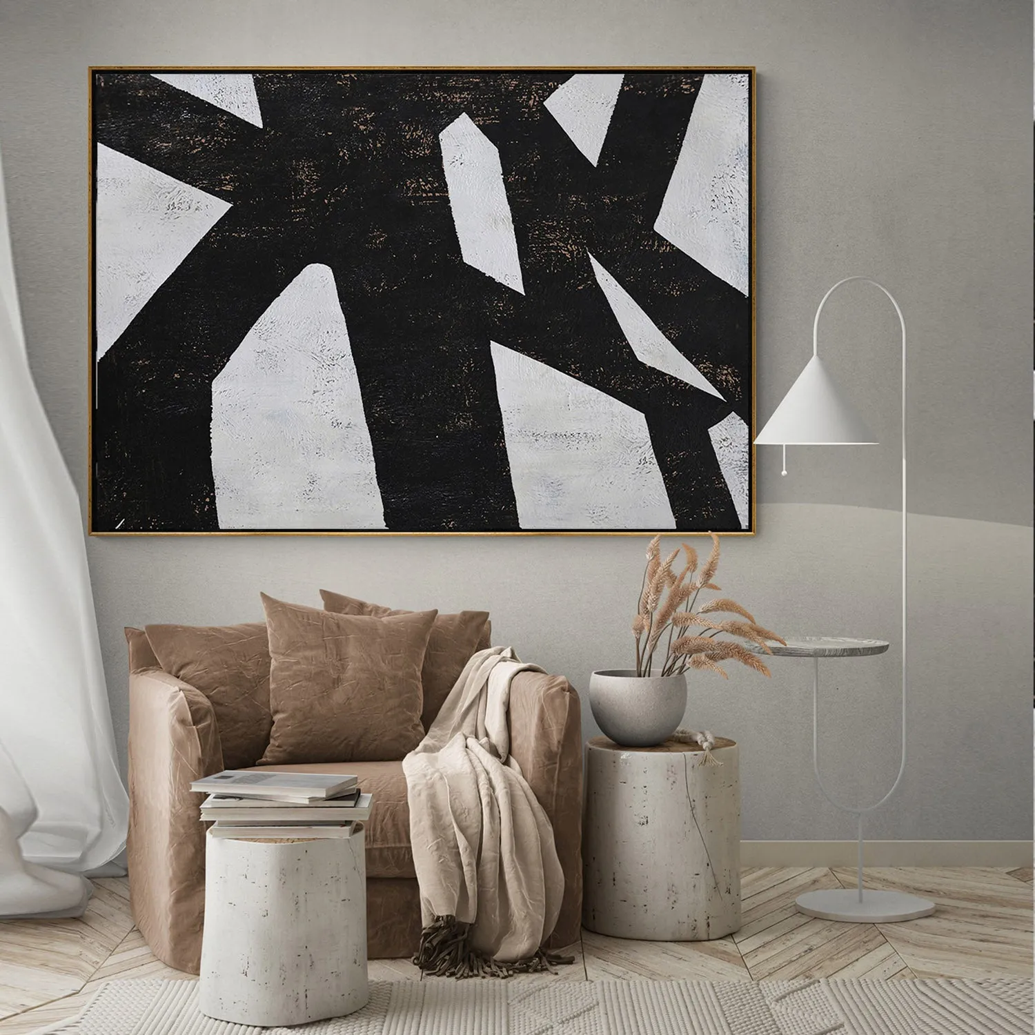 Horizontal Minimalist Geometric Painting H76H