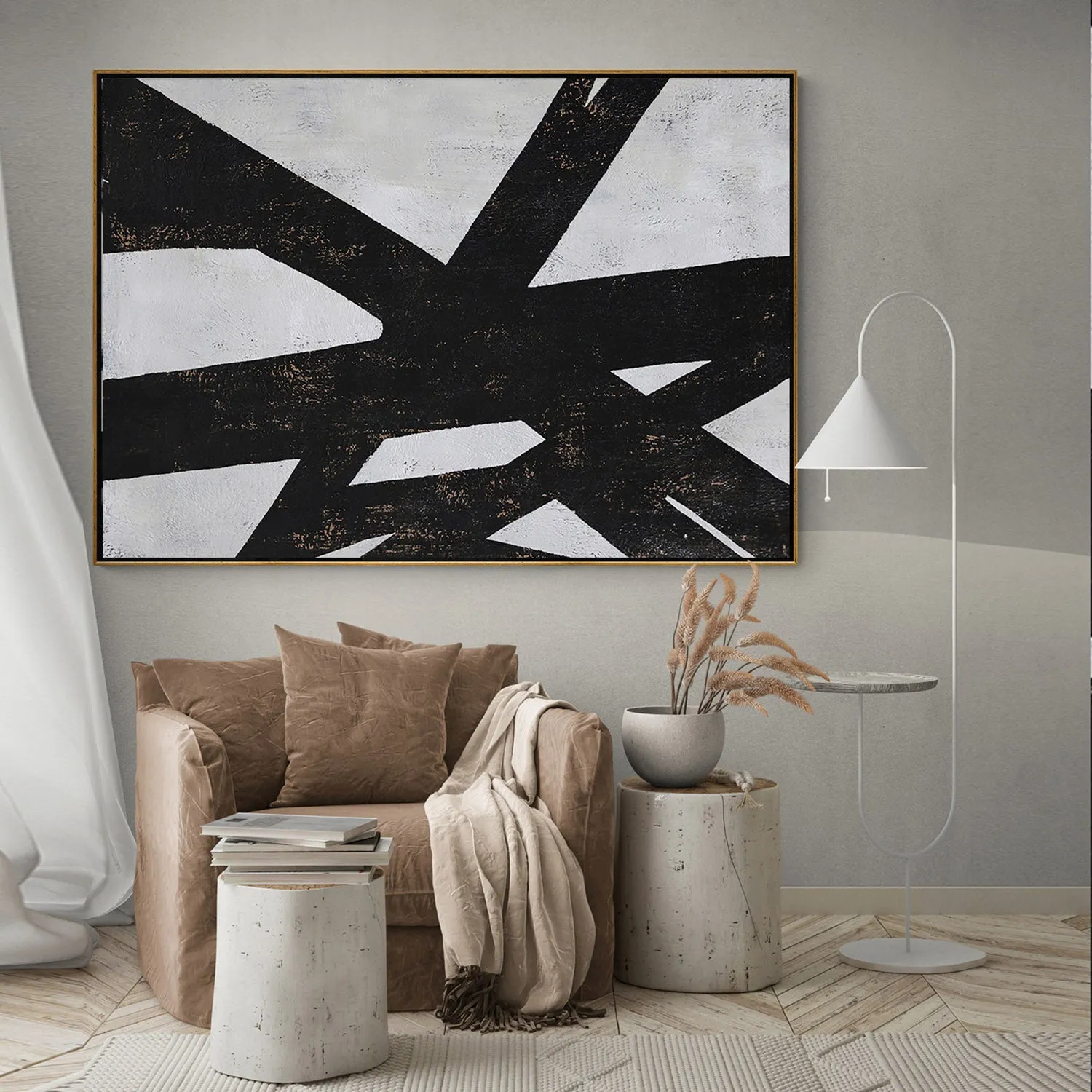 Horizontal Minimalist Geometric Painting H78H