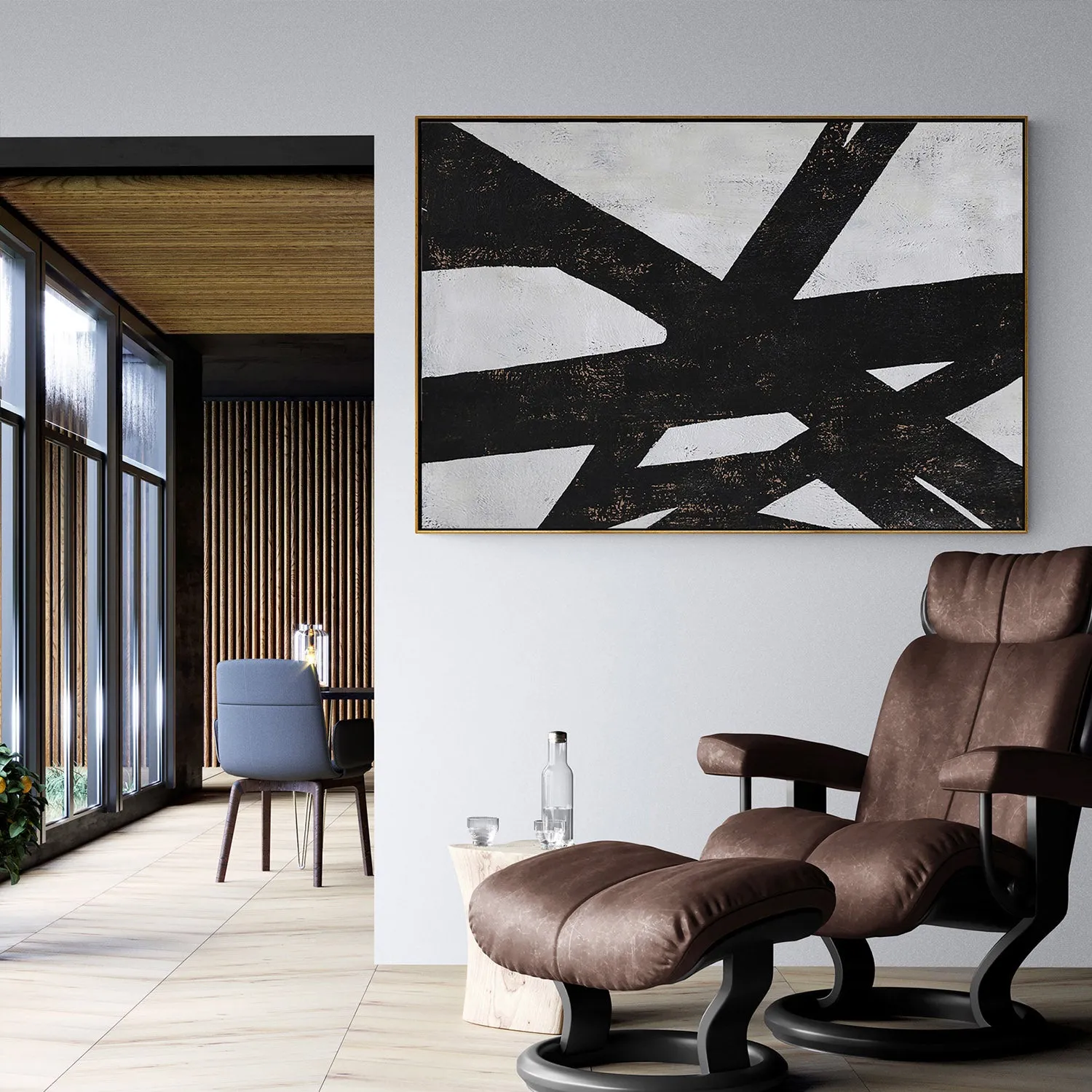 Horizontal Minimalist Geometric Painting H78H